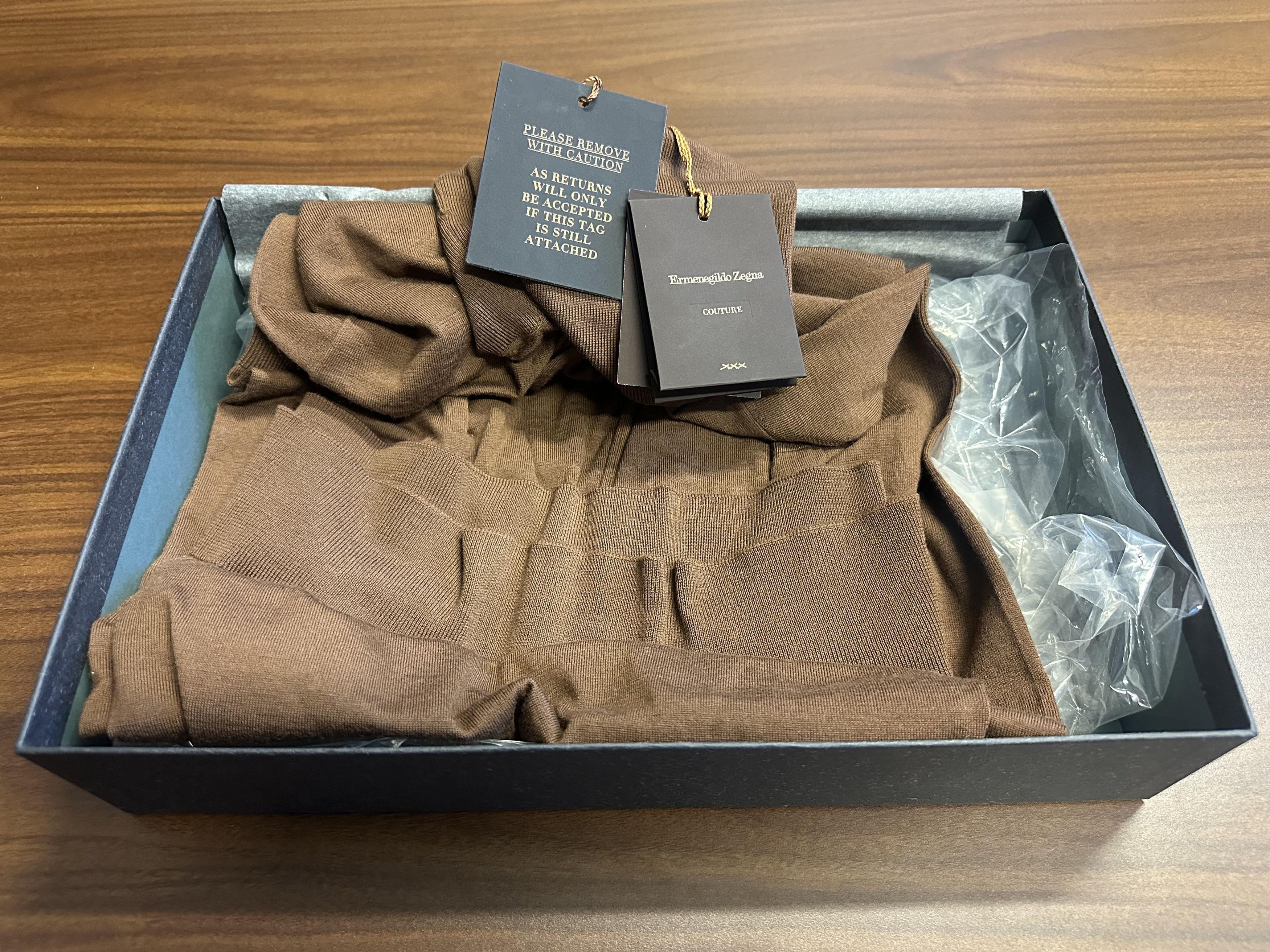 Ermenegildo Zegna Zegna Couture Brown Wool Roll Neck Jumper Size US S / EU 44-46 / 1 - 6 Thumbnail