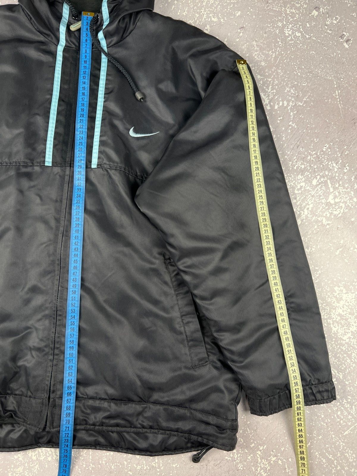 Nike × Vintage 90s Vintage Nike Swoosh Logo Hooded Jacket Mens L Black Size US L / EU 52-54 / 3 - 11 Thumbnail