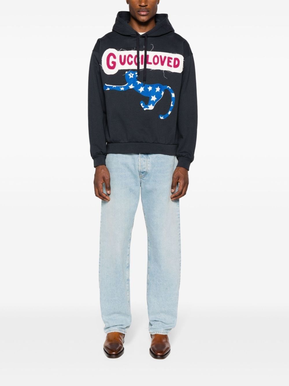 Gucci o1mt1gz0525 Felted Cotton Sweatshirt Hoodie in Black Size US M / EU 48-50 / 2 - 2 Thumbnail