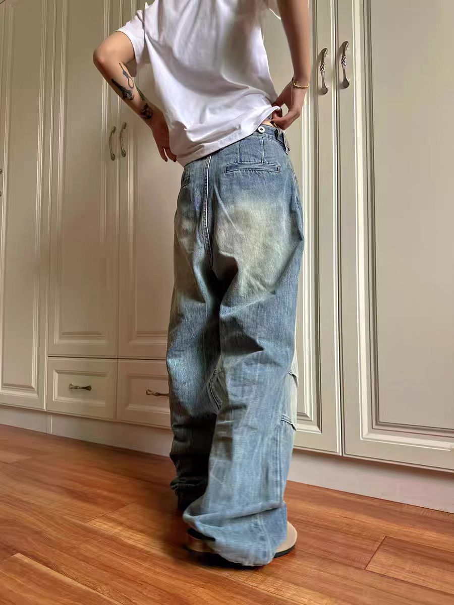 Designer × Jean × Vintage Vintage frayed baggy micro flare Y2K jeans Size US 34 / EU 50 - 3 Thumbnail