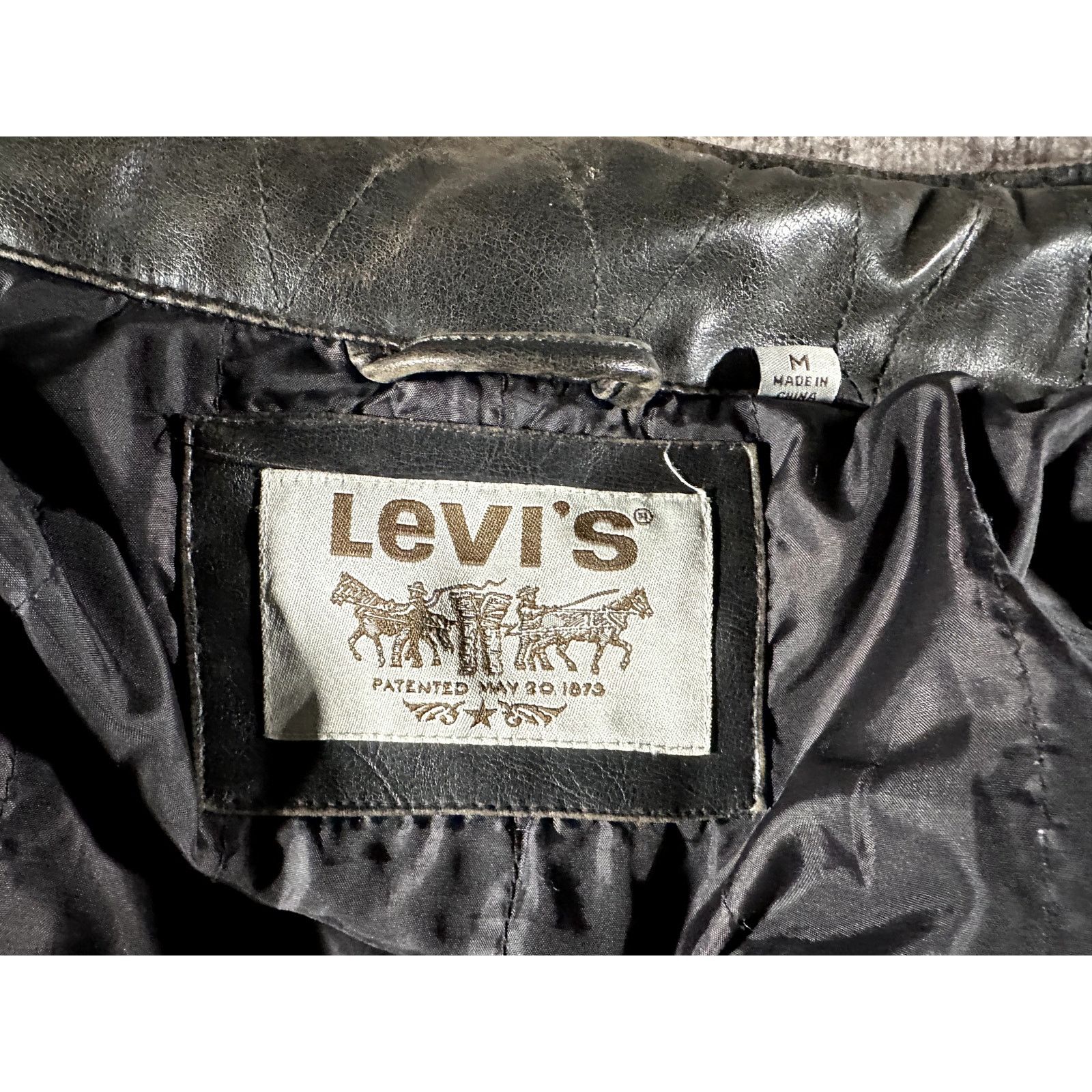 Levi's Levis Jacket Mens Medium Dk Brown Faux Leather Stowaway Hood Size US M / EU 48-50 / 2 - 9 Thumbnail