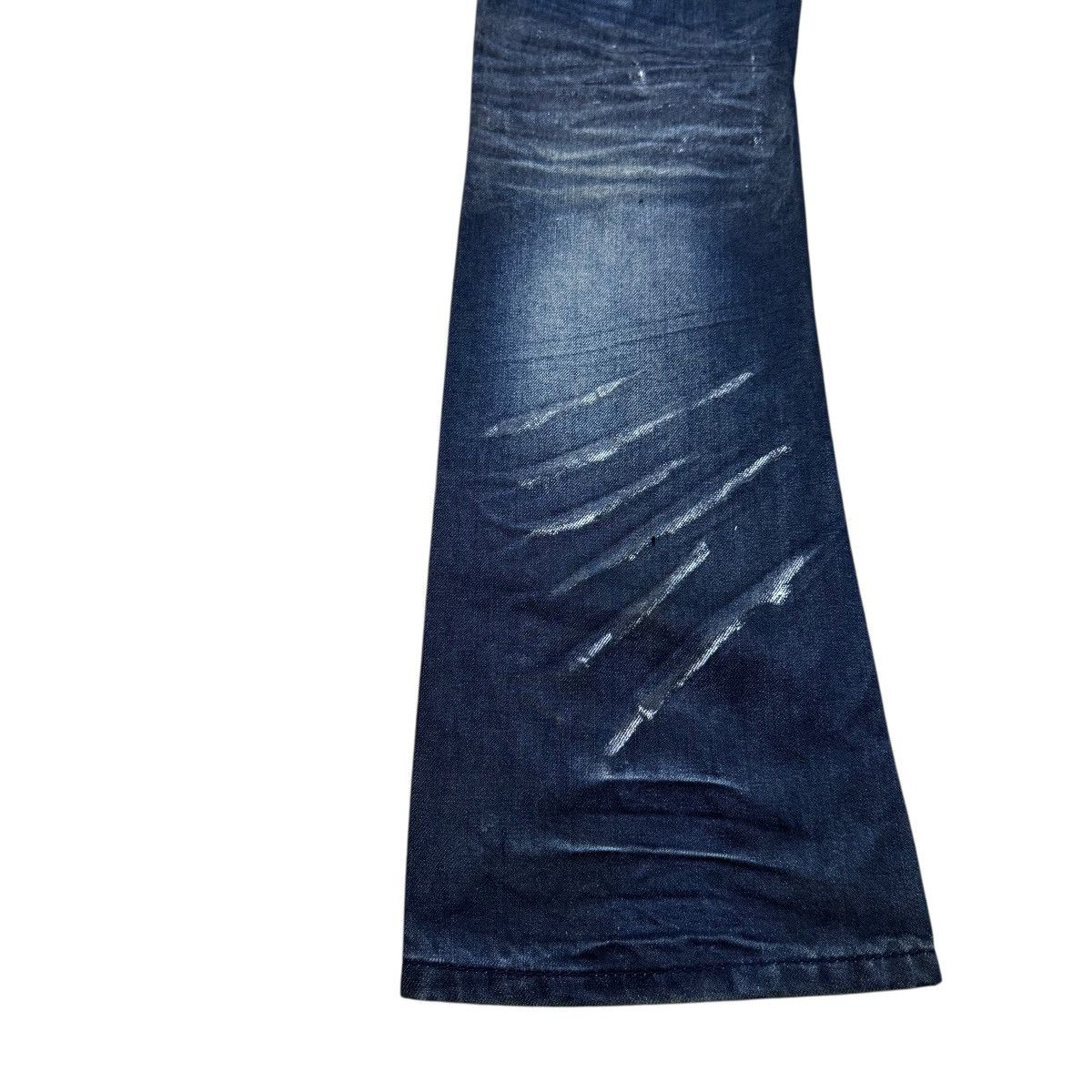 Le Grande Bleu (L.G.B.) Vice Fairy Whisker Distressed Denim Flare Jeans Size US 30 / EU 46 - 14 Thumbnail