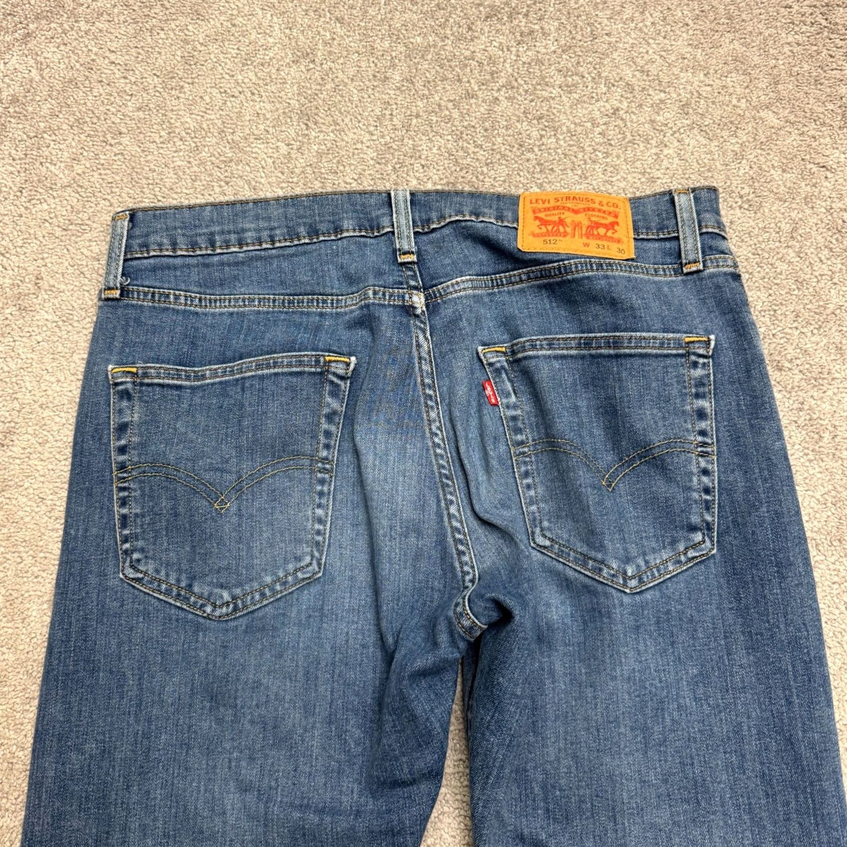 Levi's Levi's 512 Slim Fit Taper Flex All Seasons Tech Denim Jeans Mens 33x30 Blue Size US 33 - 4 Thumbnail