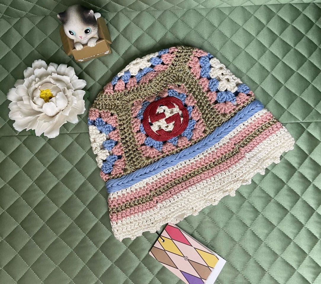 Gucci GUCCI LOVELIGHT INTERLOCKING G CROCHET HAT Size ONE SIZE - 10 Thumbnail