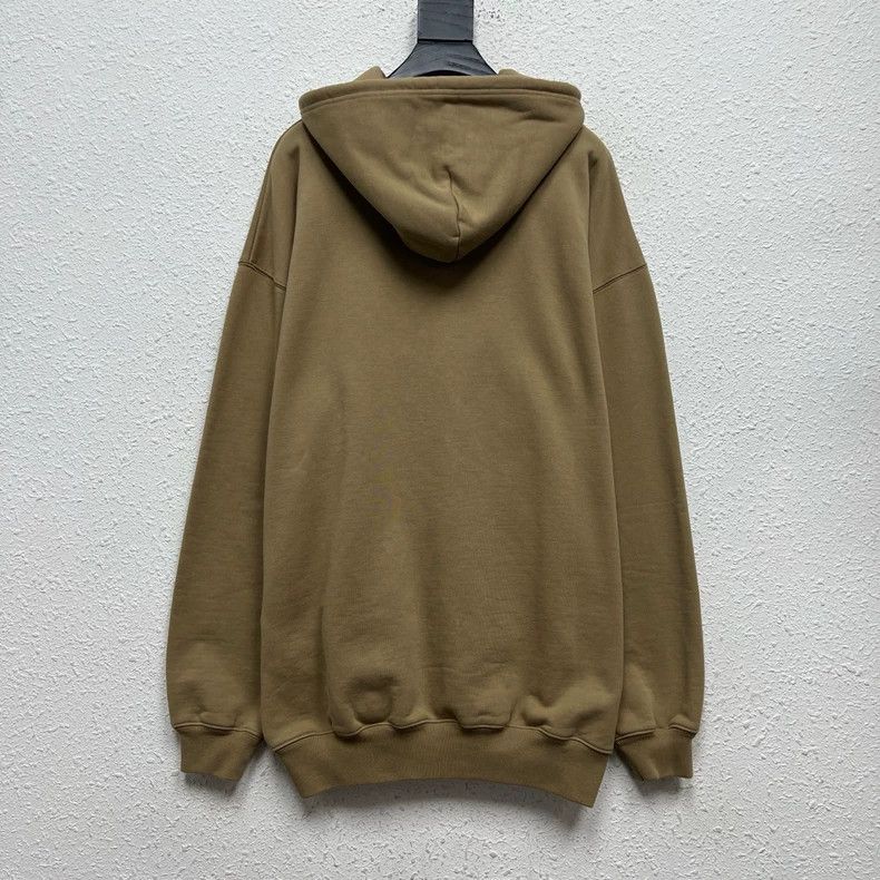 Balenciaga Balenciaga Double b embroidered LOGO hoodie in wheat color Size US M / EU 48-50 / 2 - 2 Thumbnail
