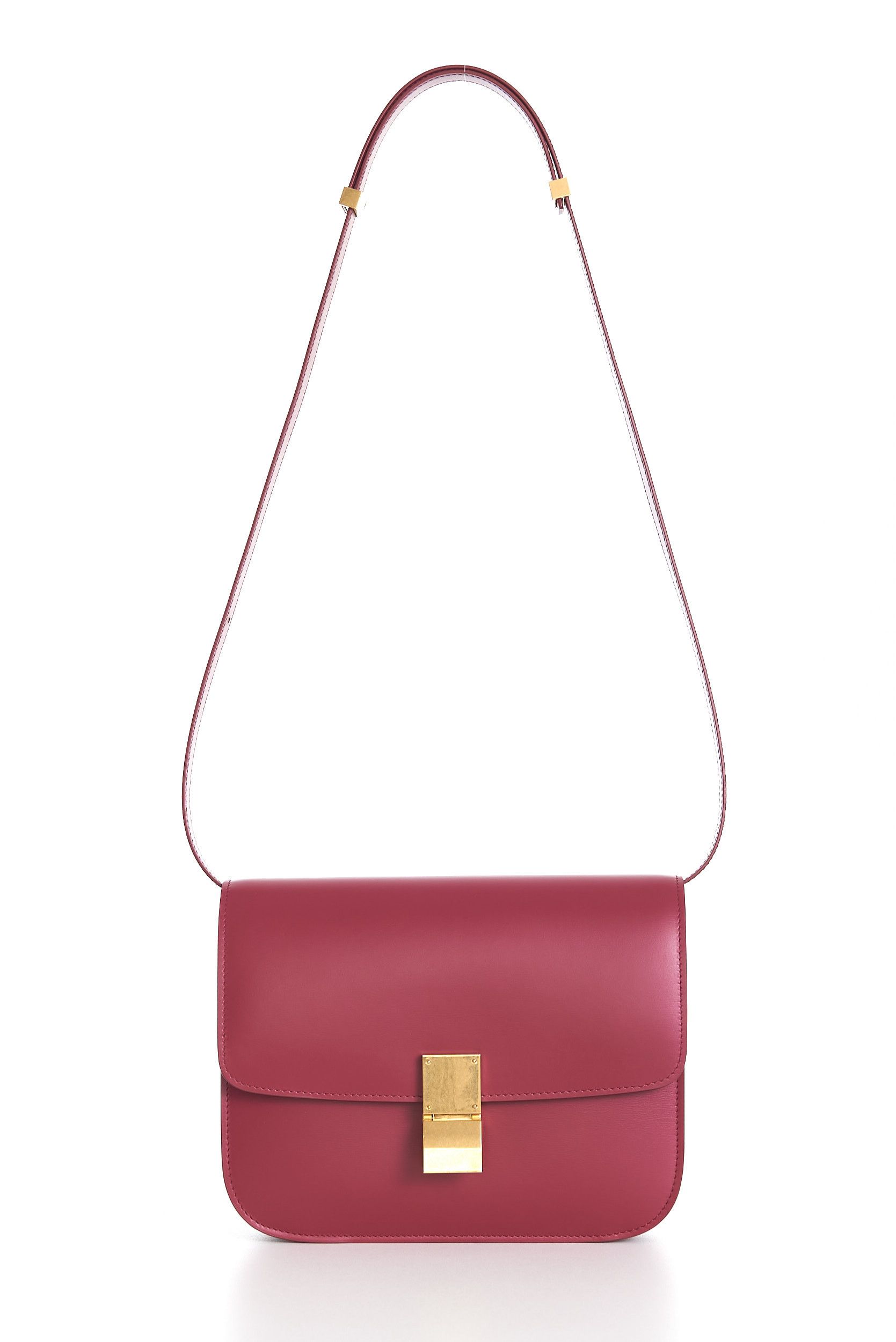 Celine Medium Classic Box Bag In Raspberry Calfskin Size ONE SIZE - 9 Thumbnail