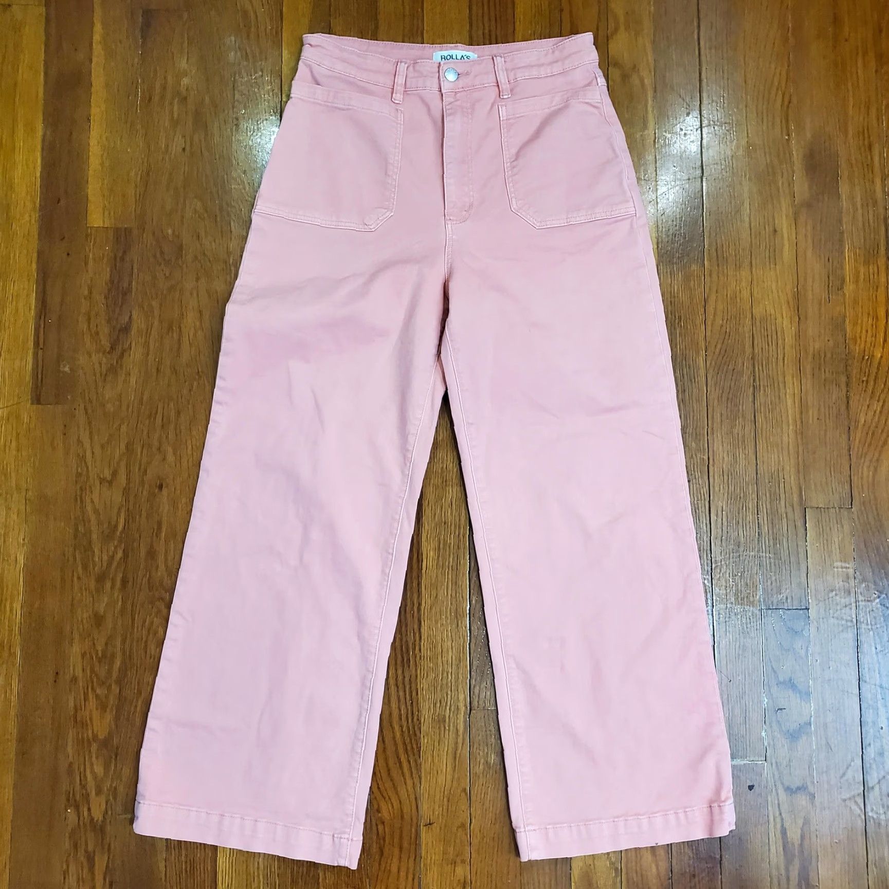 Rolla's Rolla's Jeans Womens 28 Pink High Rise Wide Leg Ankle Denim Pants Aussie 10 Size 28" / US 6 / IT 42 - 5 Thumbnail