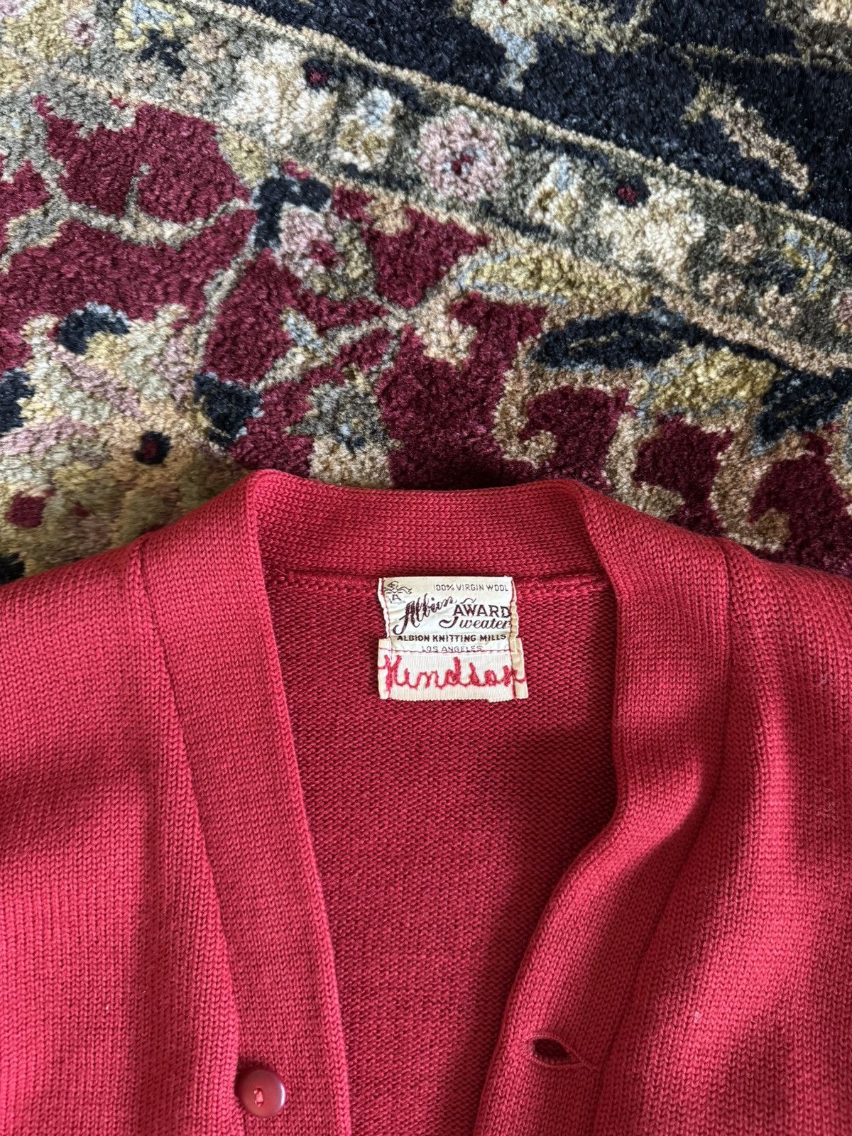 Vintage Vintage 1950s Red Wool Cardigan Size US M / EU 48-50 / 2 - 4 Thumbnail