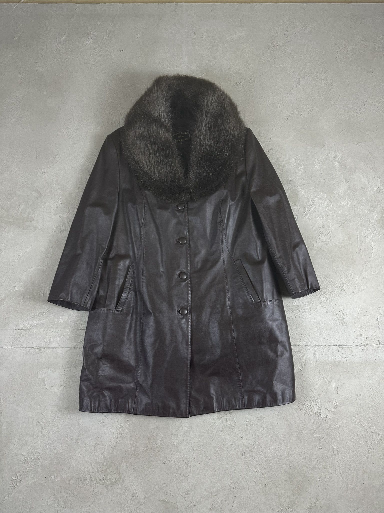 Genuine Leather 80s Leather Fur Avant Garde Coat Japan Hype Size L / US 10 / IT 46 - 1 Thumbnail