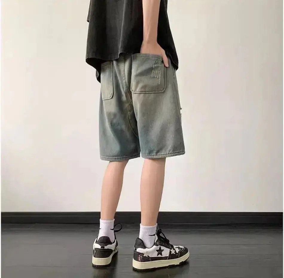 Japanese Brand Retro straight distressed shorts y2k Size US 32 / EU 48 - 5 Thumbnail
