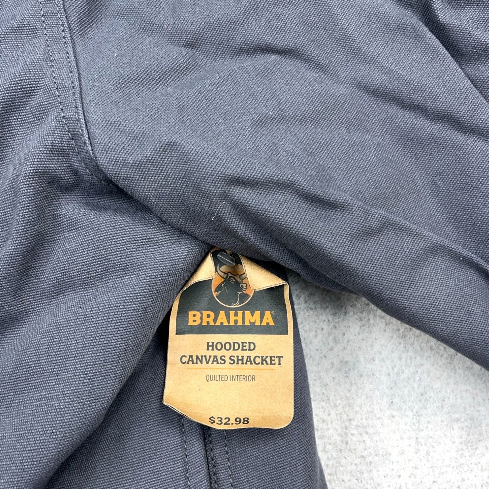 Vintage VINTAGE Brahma Shacket Men XL Gray Canvas Quilt Lined Over Shirt Jacket Work Wear Hooded Size US XL / EU 56 / 4 - 6 Thumbnail