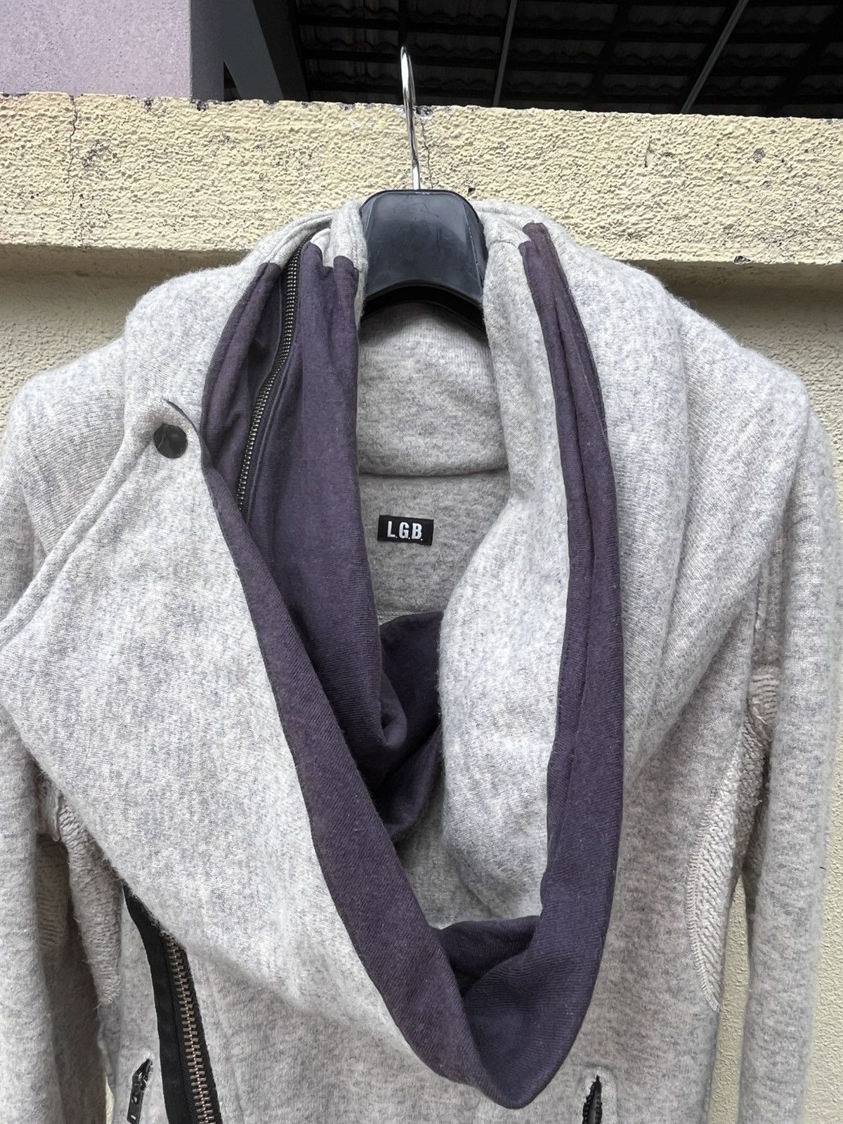 Le Grande Bleu (L.G.B.) Vintage bono-16 light jacket grey cotton blend asymmetrical Size US S / EU 44-46 / 1 - 12 Thumbnail