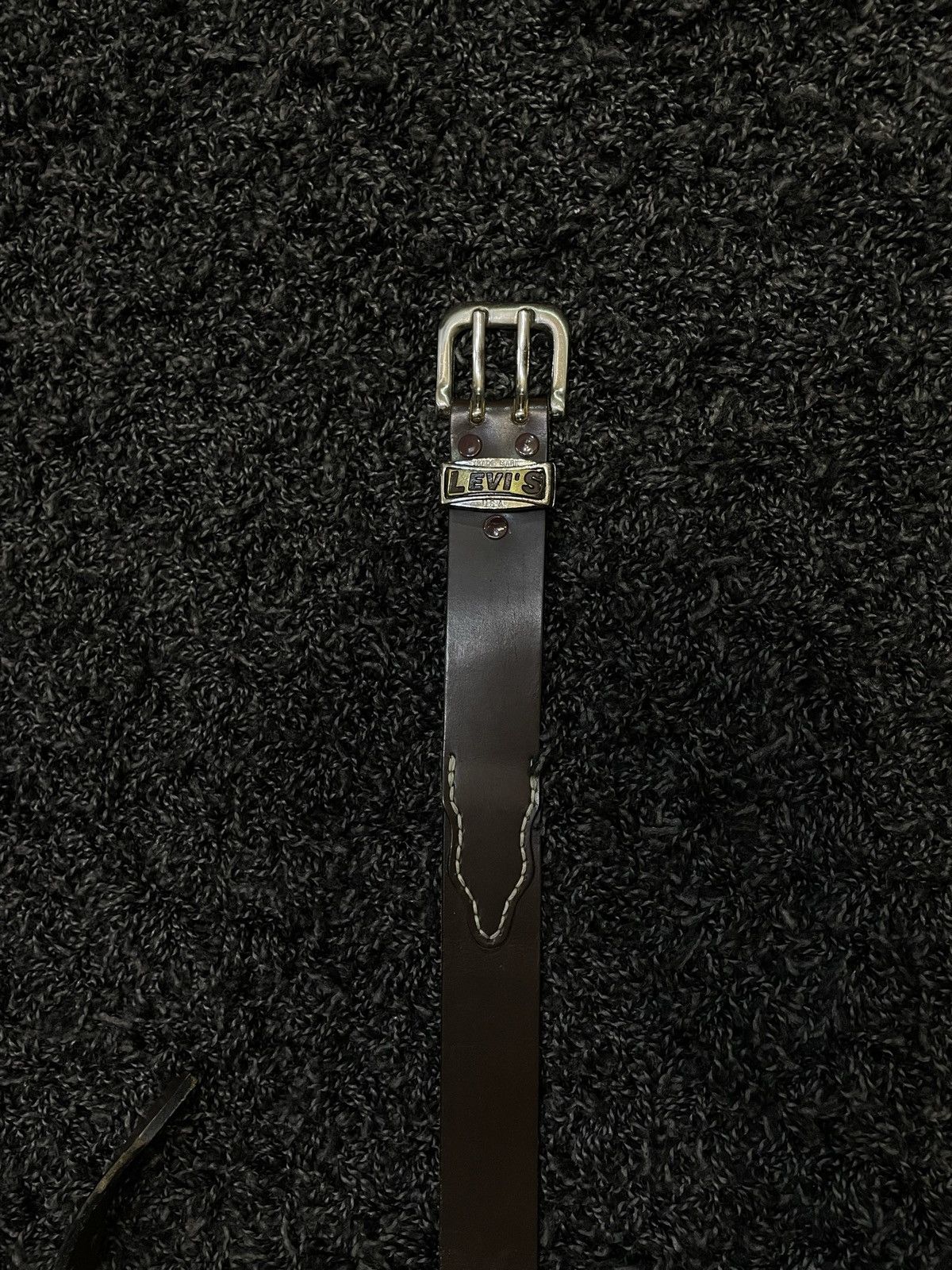 Levi's Vintage 90 s Levi’s made USA leather belt Avant Garde Y2K Size ONE SIZE - 4 Thumbnail
