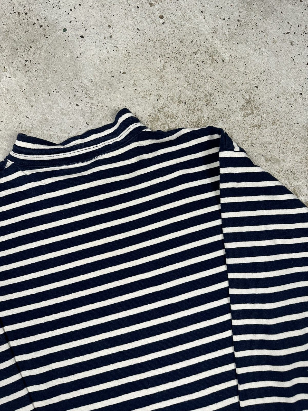 Saint James × Vintage Vintage 90s Saint James Striped Pocket Sweatshirt Size US M / EU 48-50 / 2 - 12 Thumbnail