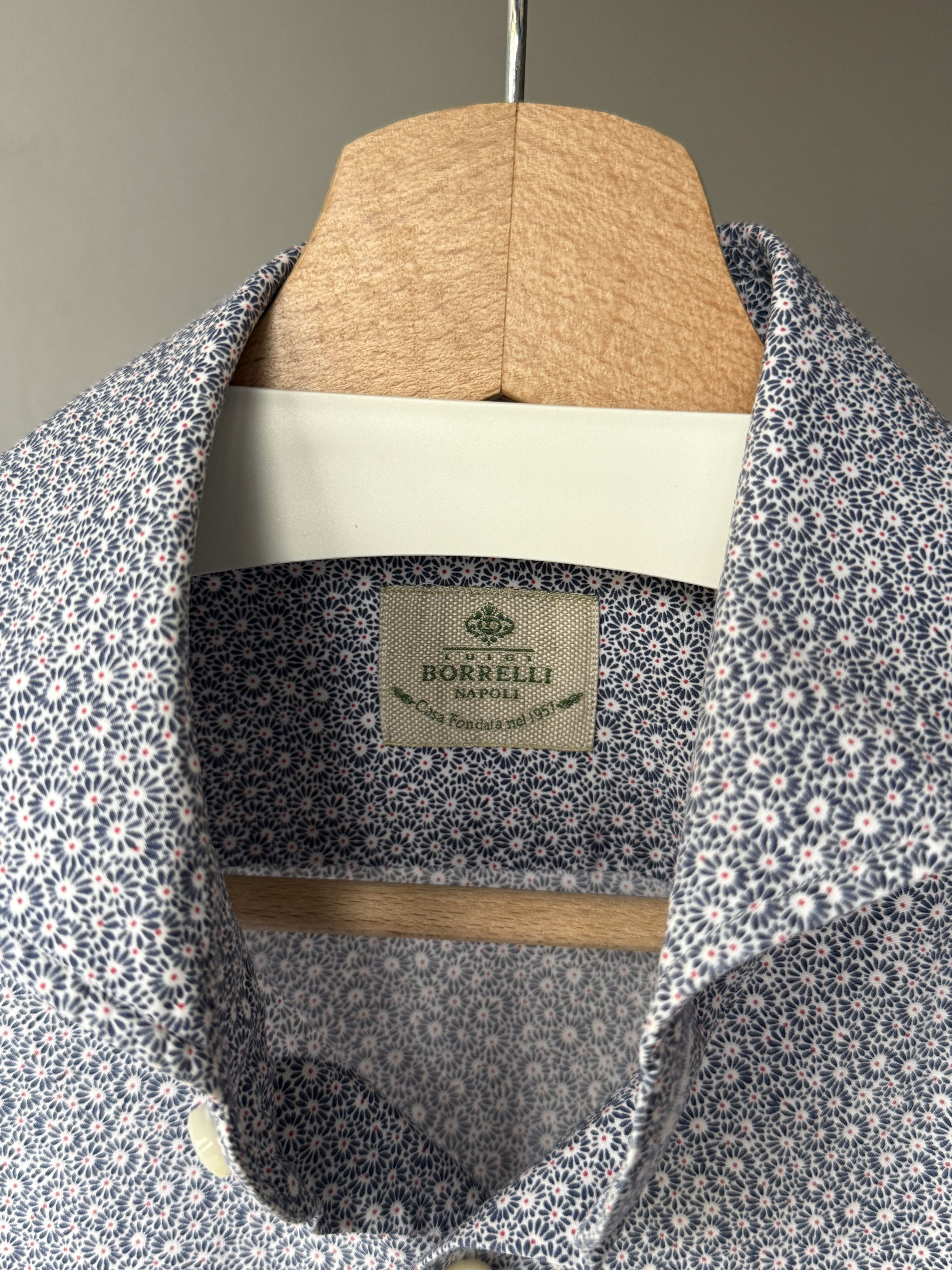 Luigi Borrelli Luigi Borelli Napoli Floral Patterned L/S Dress Cotton Shirt Size US M / EU 48-50 / 2 - 13 Thumbnail
