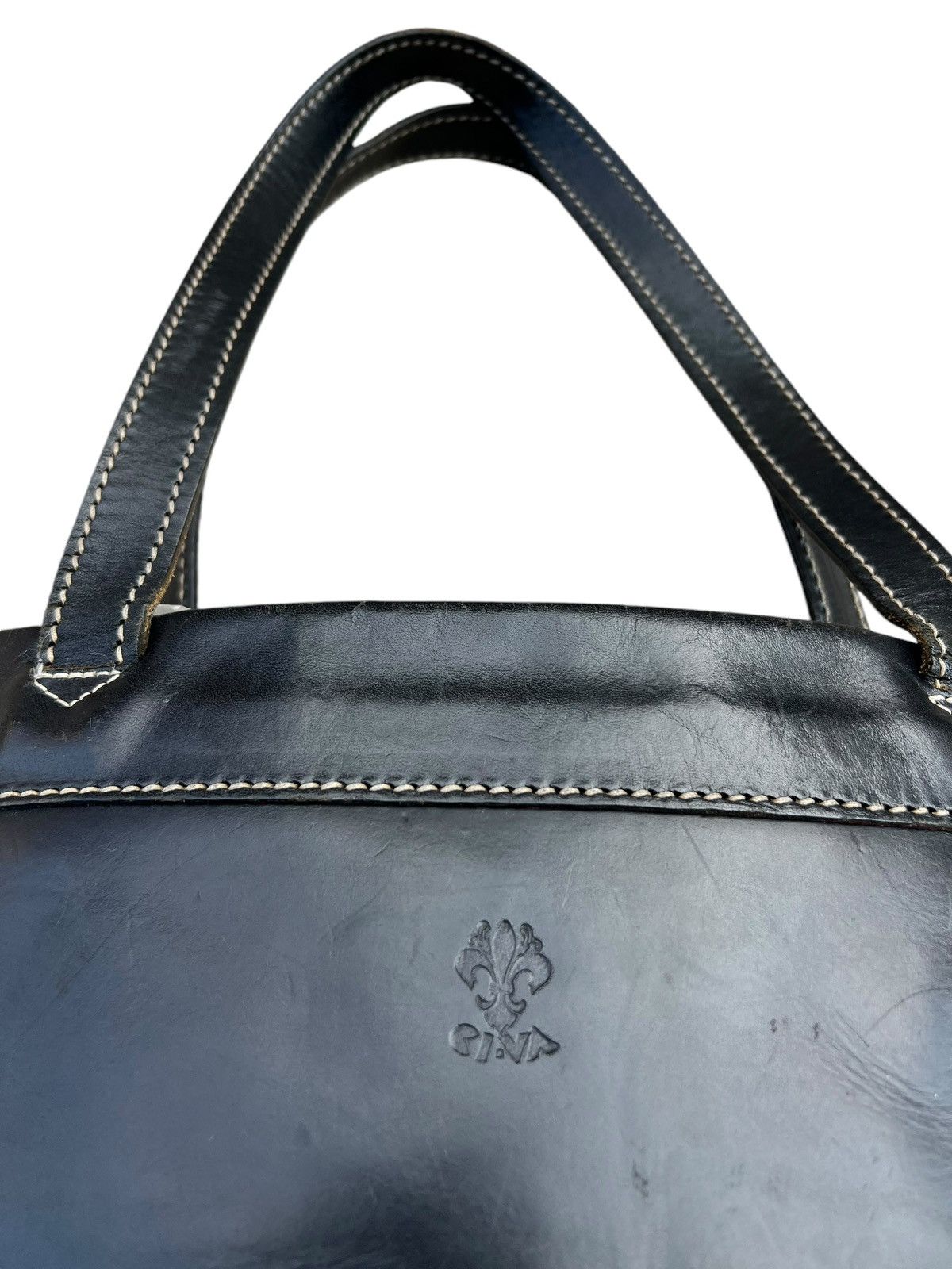 Leather CI-VA Distress Scratches Patina Leather Tote Bag Size ONE SIZE - 8 Thumbnail