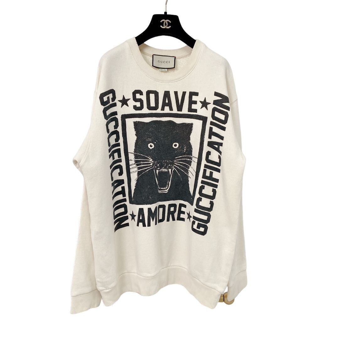 Gucci 'Magnetismo Animale' Panther Velour Hoodie | Grailed