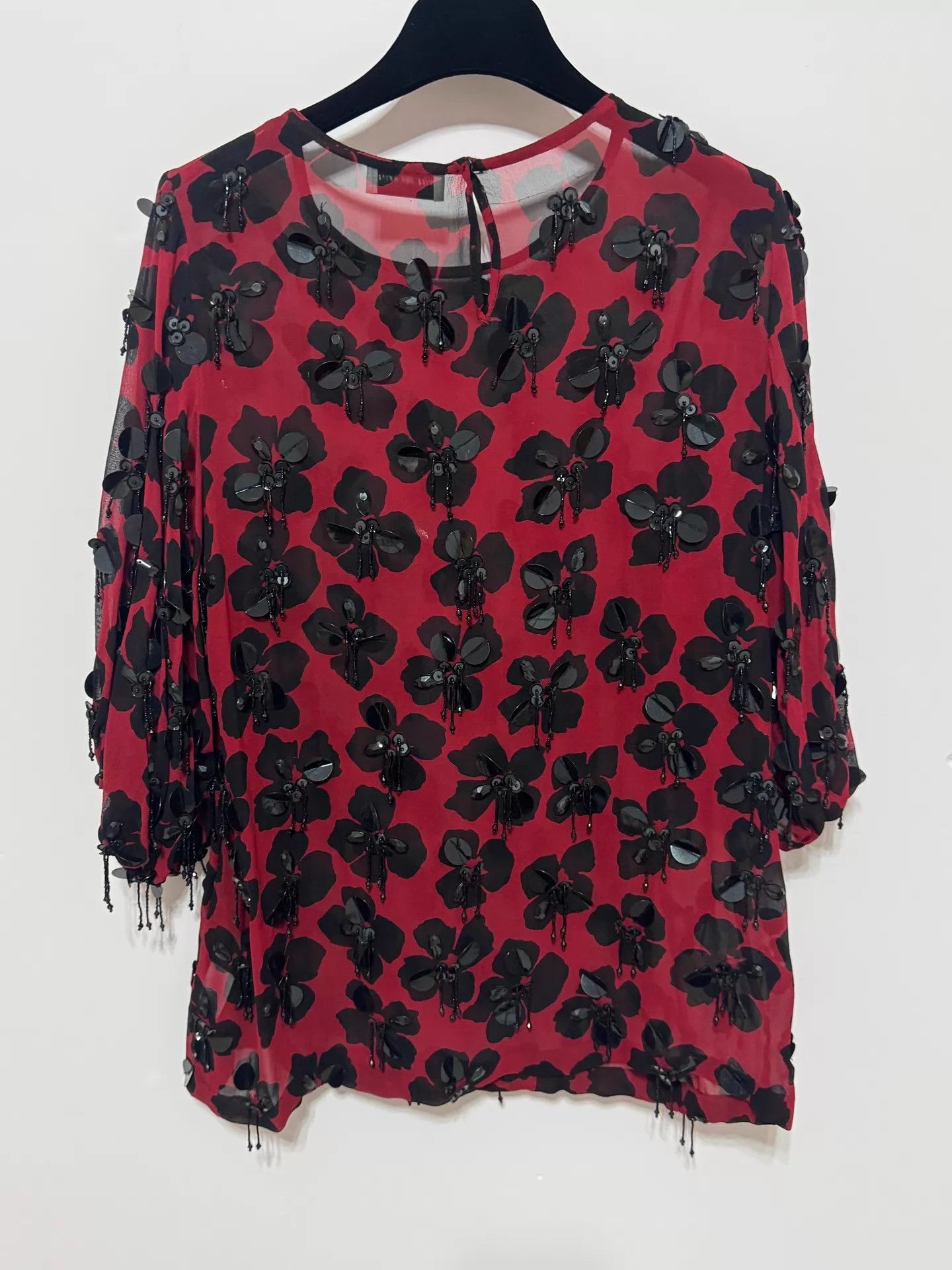 Dries Van Noten DRIES VAN NOTEN 2014ss floral beaded silk top 38 Size XS / US 0-2 / IT 36-38 - 4 Thumbnail