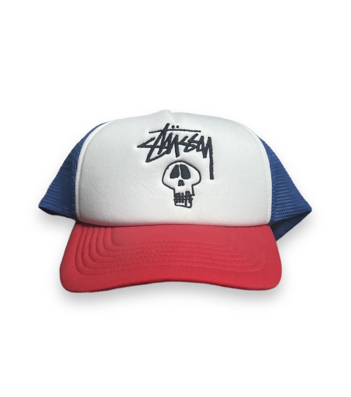 Stussy Japan stussy skull trucker hat | Grailed