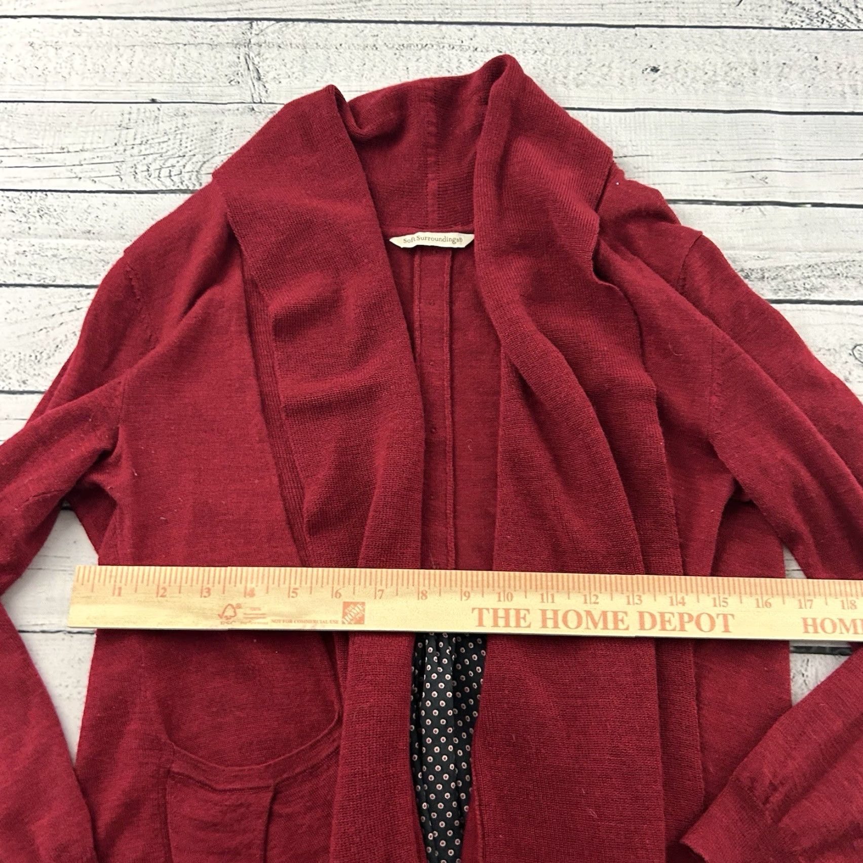 Soft Surroundings Soft Surroundings Wool Blend Open Front Cardigan Women's PS Petite Maroon Red Cardigan Womens Cardigan Wool Blend Open Front PS Petite Size S / US 4 / IT 40 - 4 Thumbnail