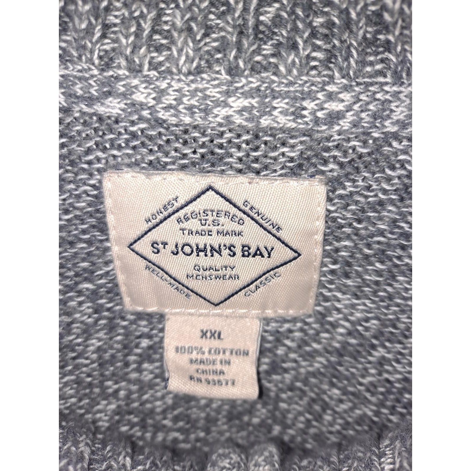 Other St John's Bay 1/4 Zip Marled Gray Sweater 100% Cotton Size 2 Size US XL / EU 56 / 4 - 5 Thumbnail