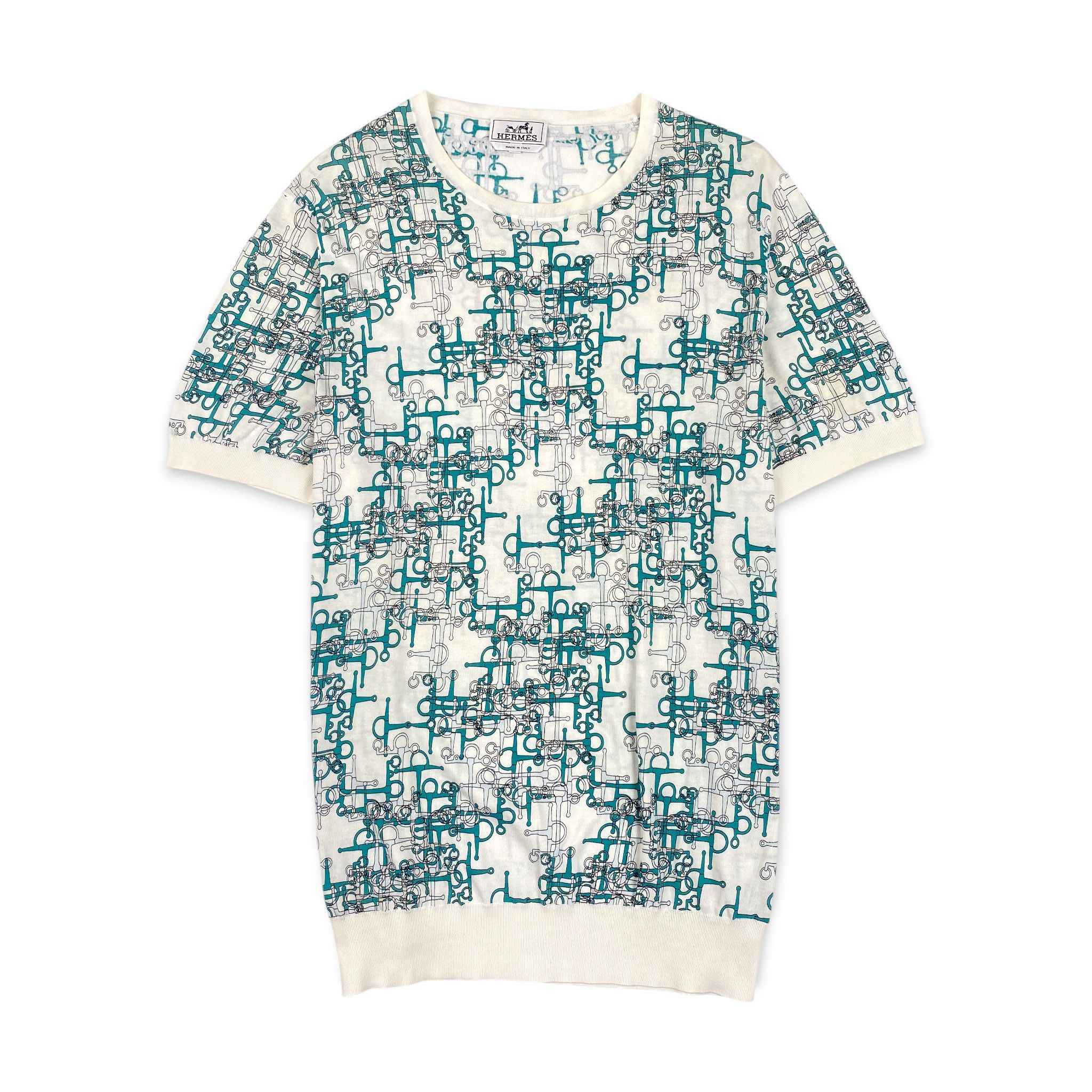 Jacquard Print Crew Neck Shirt