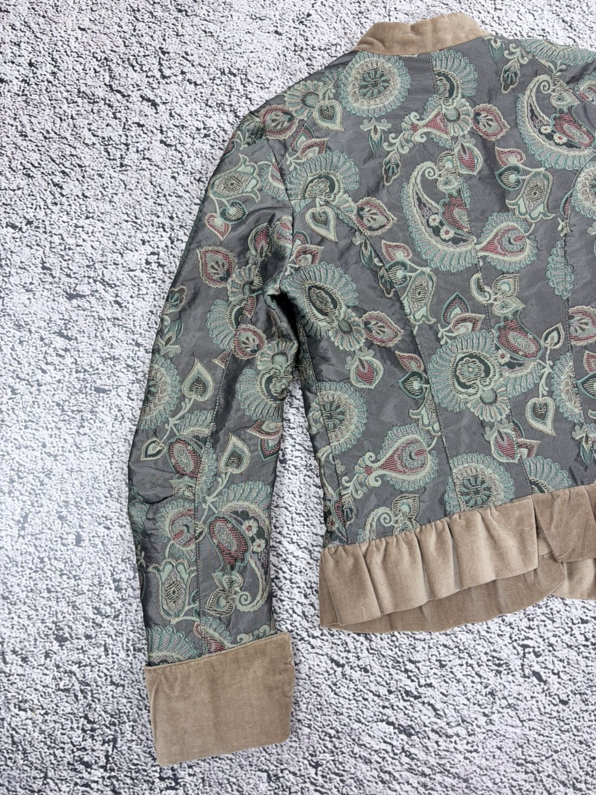plein sud NWT Vintage Plein Sud Quilted Paisley Velvet Jacket Y2K S Size XS / US 0-2 / IT 36-38 - 12 Thumbnail
