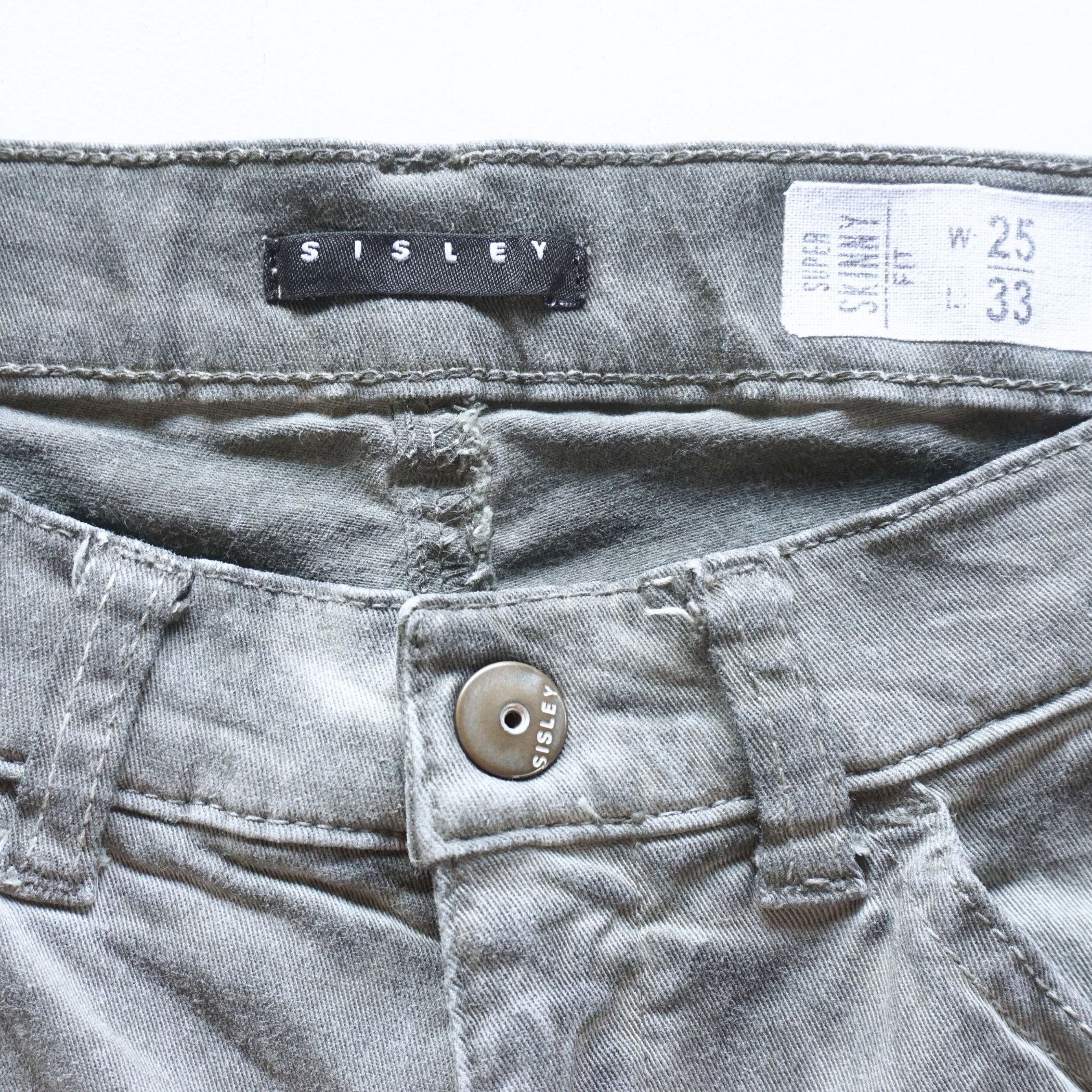 Benetton SISLEY Skinny Fit Oil-Stained Look Low-Rise Cargo Jeans Size 24" / US 00 / IT 34 - 6 Thumbnail
