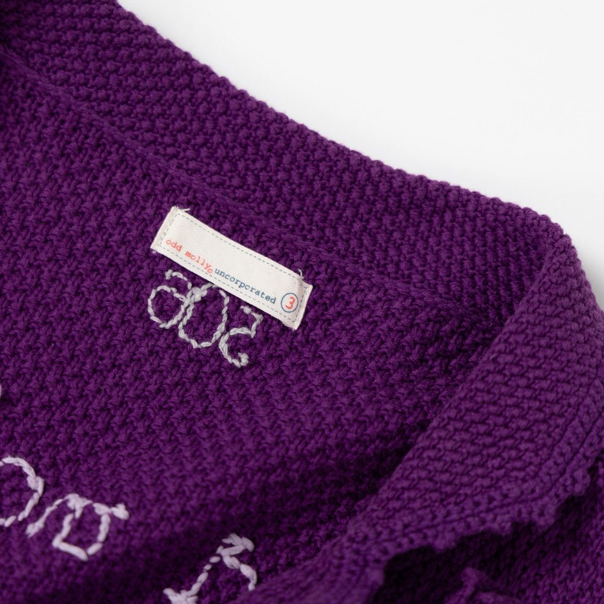 Odd Molly Odd Molly Womens Violet Cotton Cardigan Ruffle Knit Belted Size L / US 10 / IT 46 - 6 Thumbnail