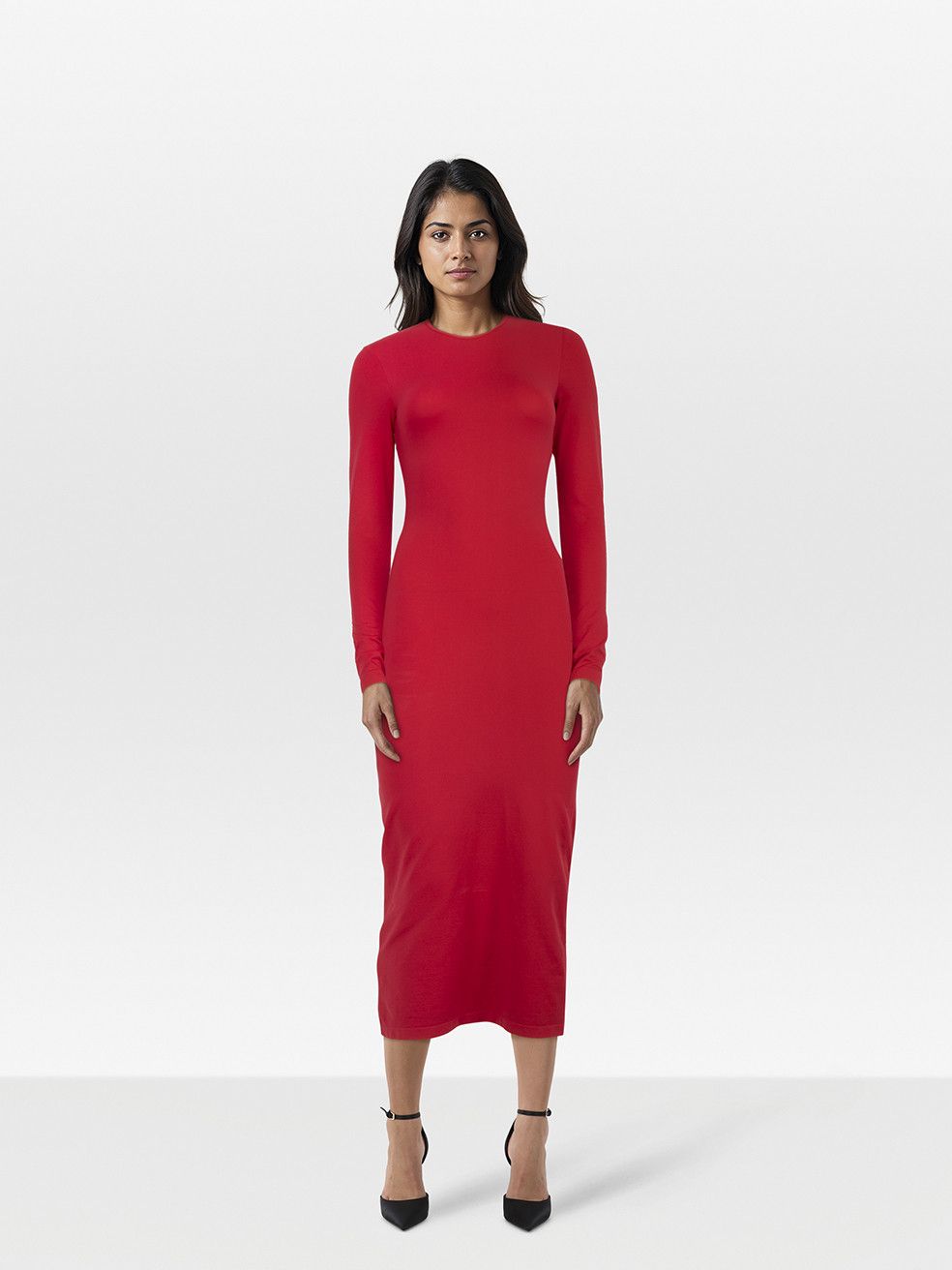 House of CB Red Long Sleeve Bodycon Dress Size S / US 4 / IT 40 - 1 Thumbnail