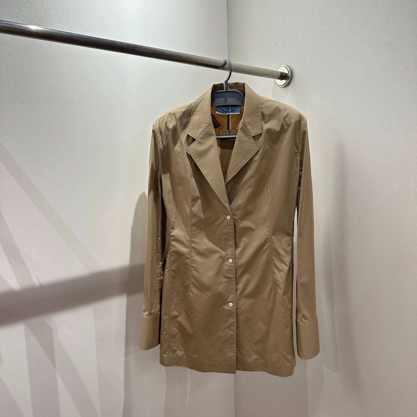Prada Prada may433 Khaki Waist-tie Shirt Trench Coat 38S Size XS / US 0-2 / IT 36-38 - 1 Thumbnail