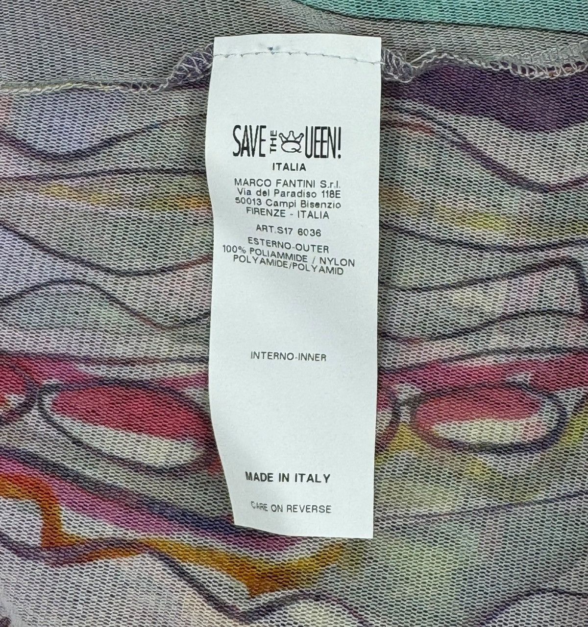 Designer Save The Queen Printed Nylon Blouse Mesh Trim size S Size S / US 4 / IT 40 - 12 Thumbnail