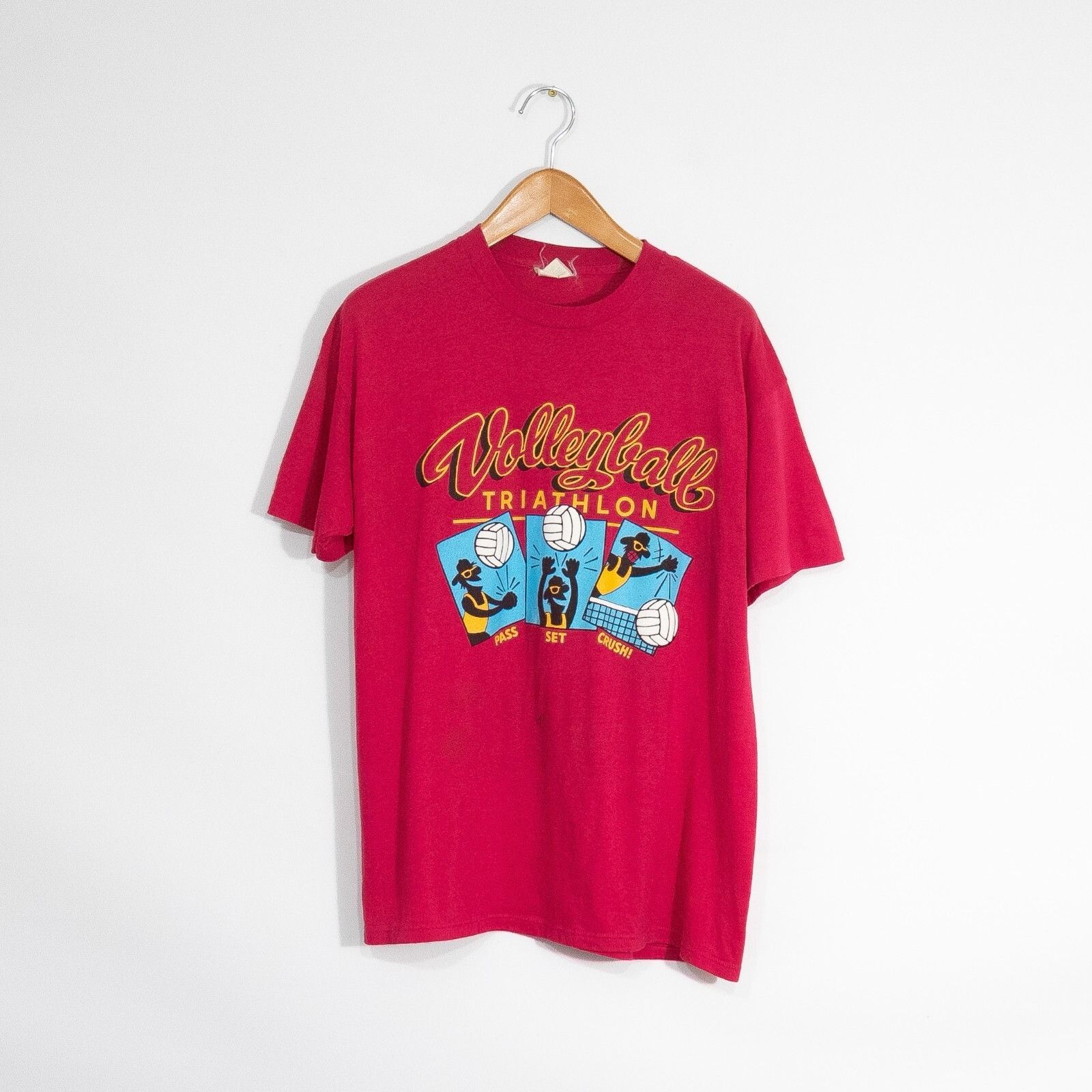 Vintage Vintage 90s Volleyball Triathlon T Shirt XL - Single Stitch Size US XL / EU 56 / 4 - 1 Thumbnail