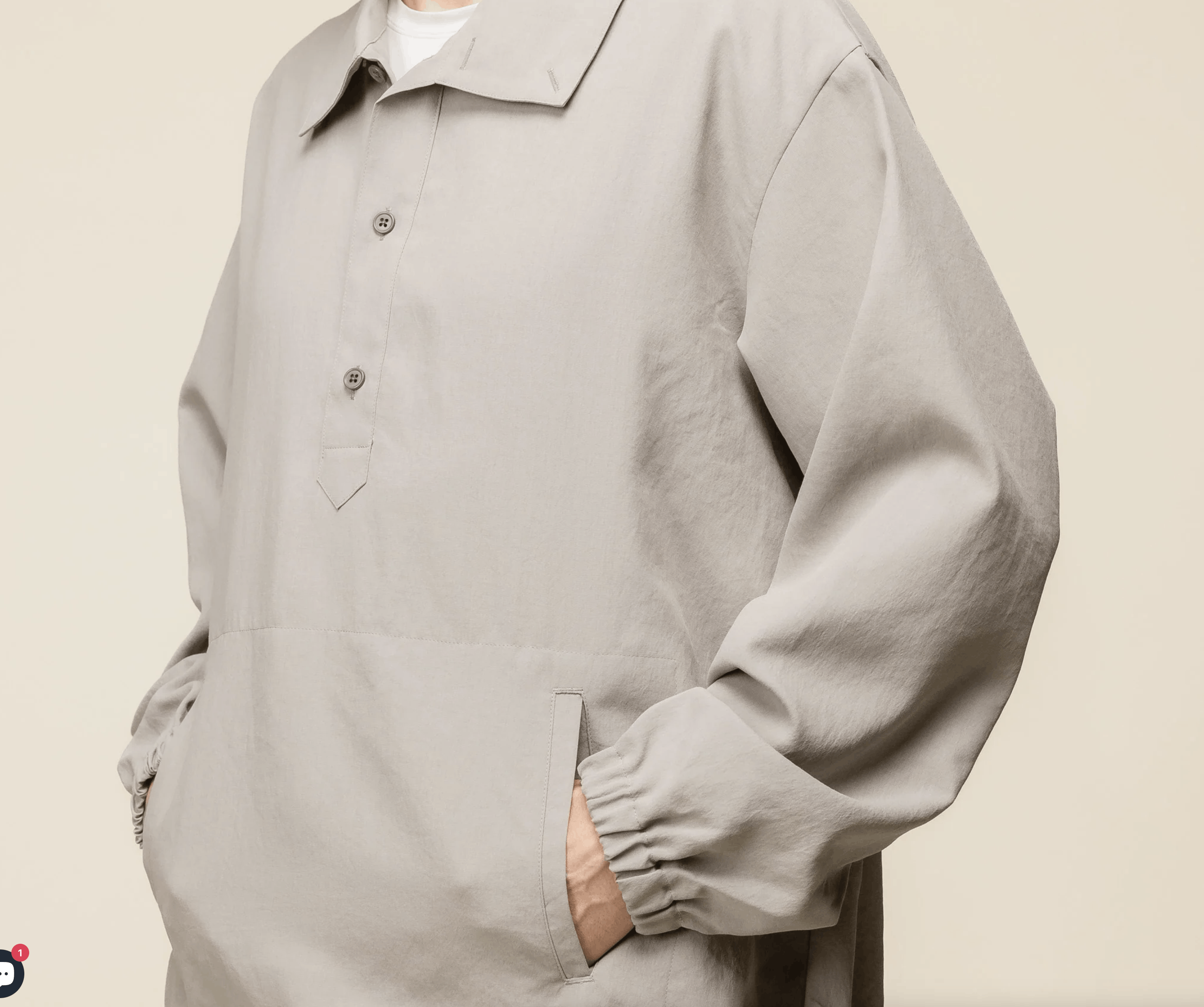 STILL BY HAND Still by Hand - Pullover Anorak Jacket - Greige Size US M / EU 48-50 / 2 - 3 Thumbnail