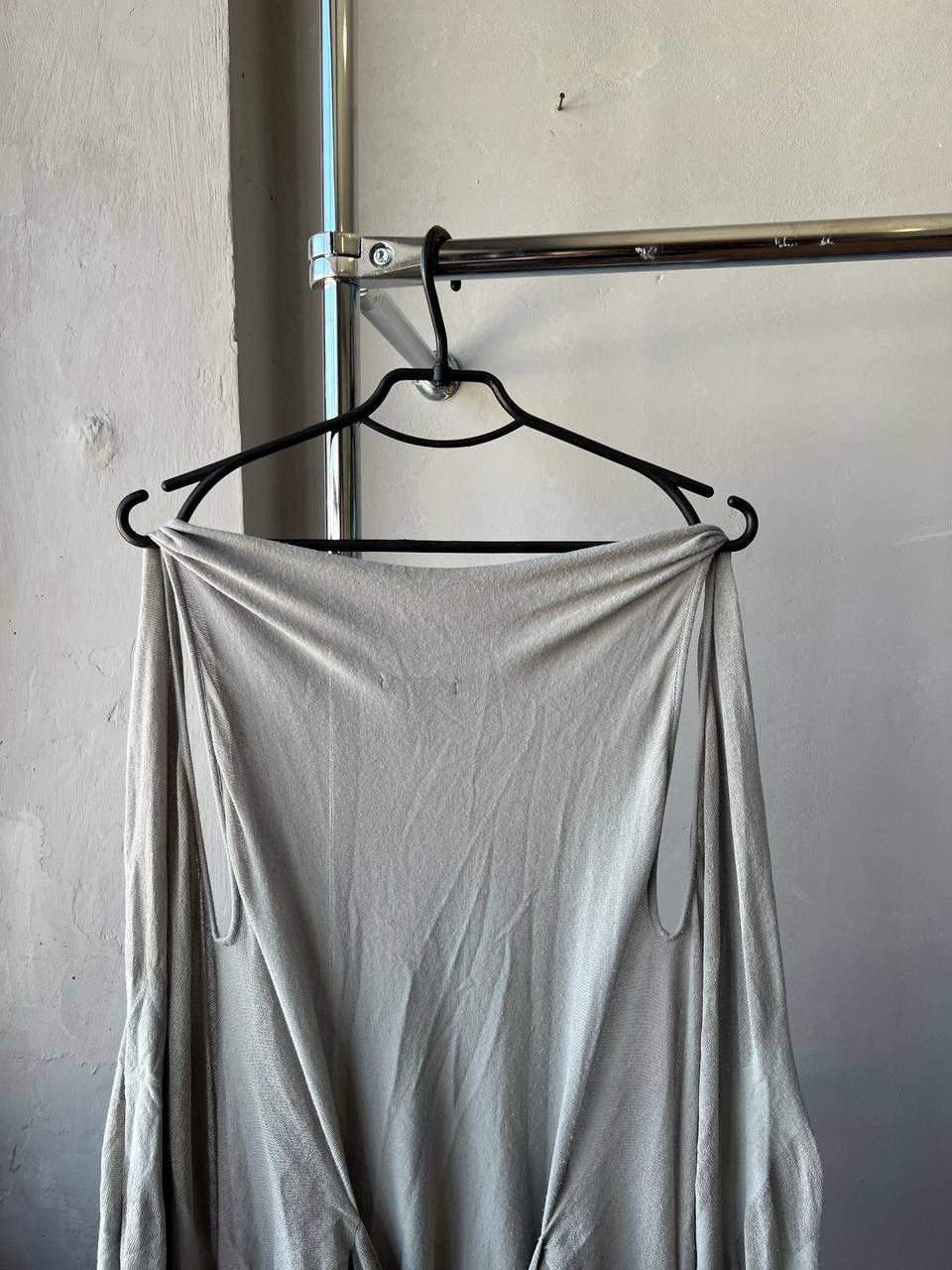 Sarah Pacini SARAH PACINI GRAY VISCOSE ASYMETRICAL SLEEVELESS CARDIGAN OS Size S / US 4 / IT 40 - 15 Thumbnail