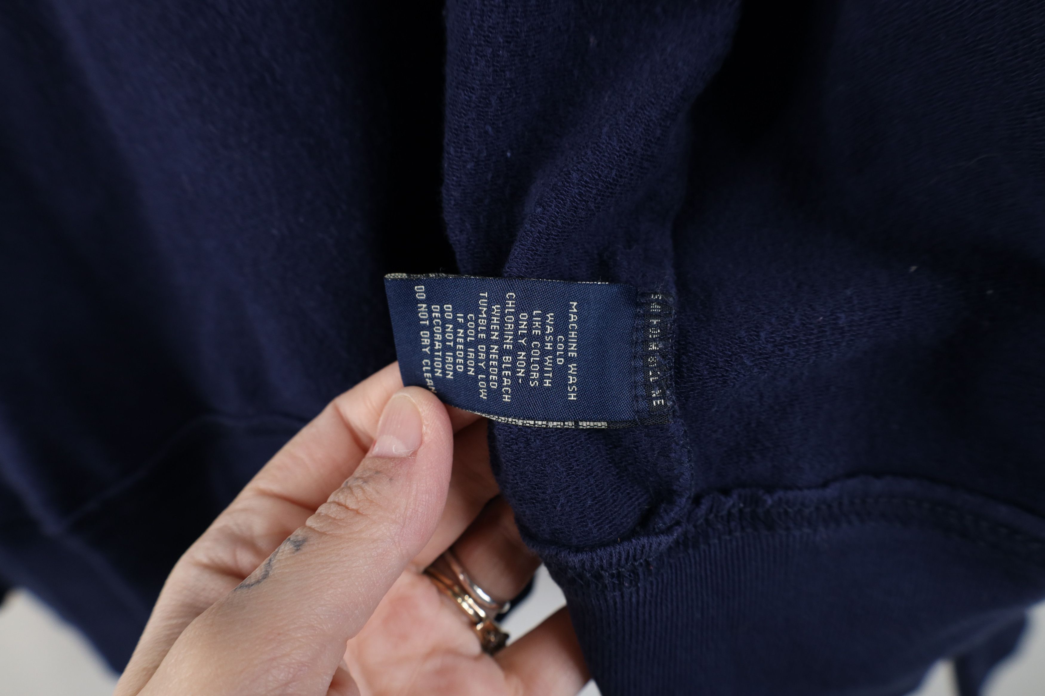 Polo Ralph Lauren × Vintage Vintage 90s Ralph Lauren Out USA Flag Full Zip Hoodie Blue Size XL / US 12-14 / IT 48-50 - 10 Thumbnail