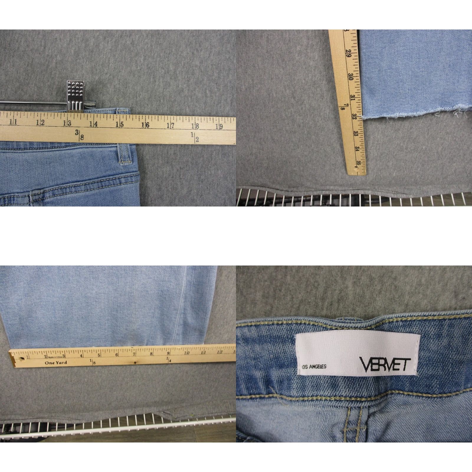 Vintage Vervet Blue Jeans Womens 30 High Rise Bootcut Light Wash Stretch Raw Hem VT838 Size 30" / US 8 / IT 44 - 8 Thumbnail