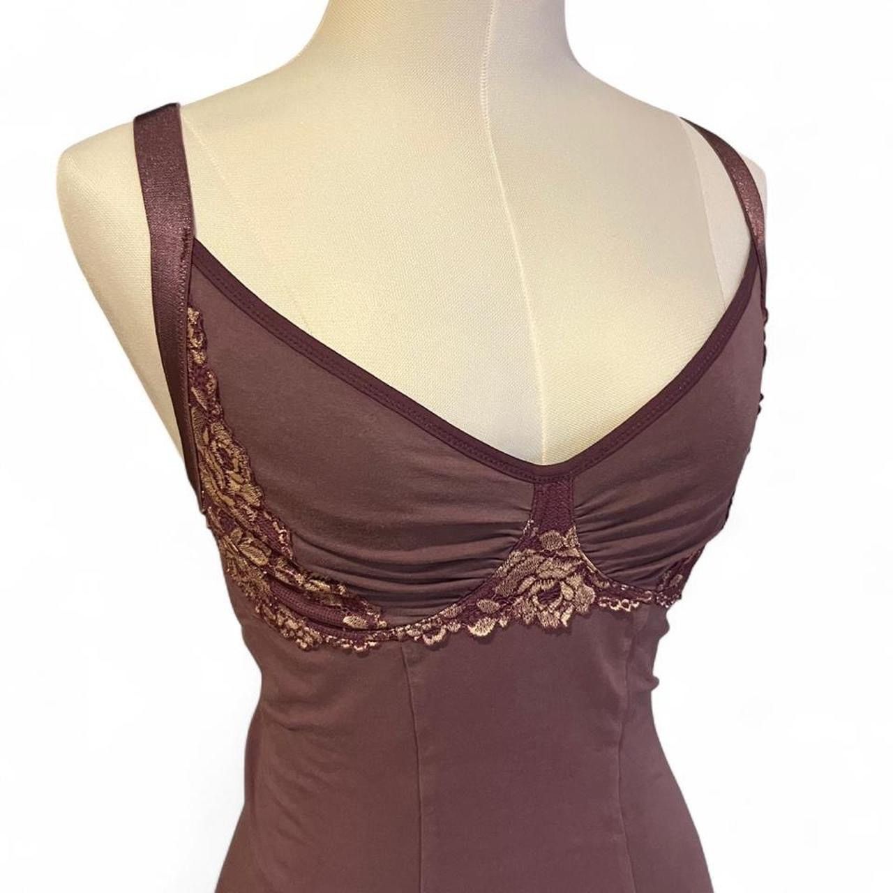 Other Vintage y2k fairy brown lace cami top with floral embroidery Size S / US 4 / IT 40 - 2 Thumbnail