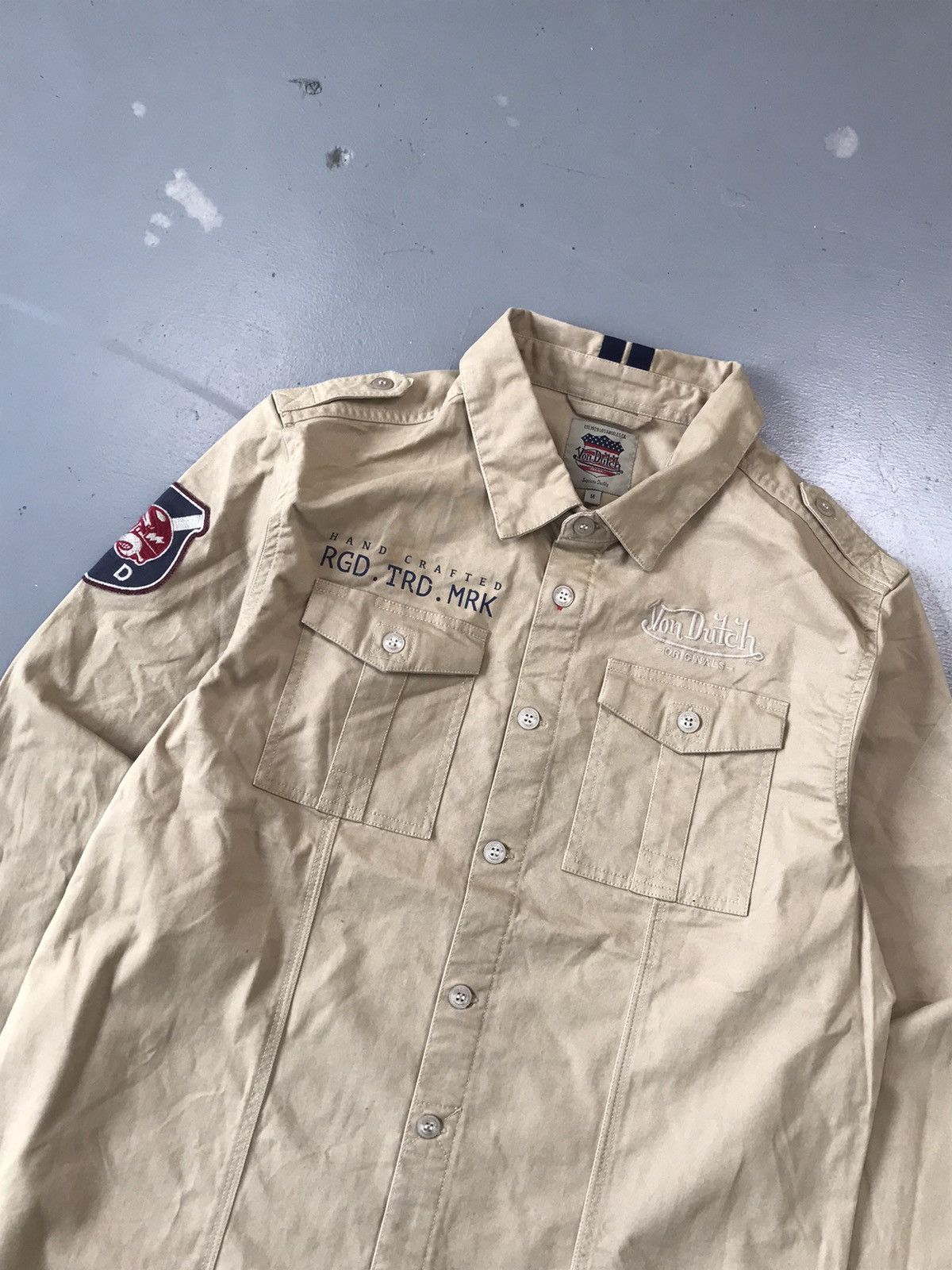 Von Dutch Von Dutch SpellOut printed embroidered button up chore shirt Size US M / EU 48-50 / 2 - 3 Thumbnail