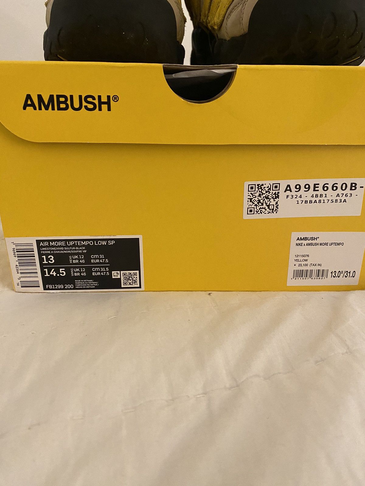 Ambush Design × Nike Nike x Ambush Air More Uptempo Low Limestone Sz13 Size US 13 / EU 46 - 16 Thumbnail
