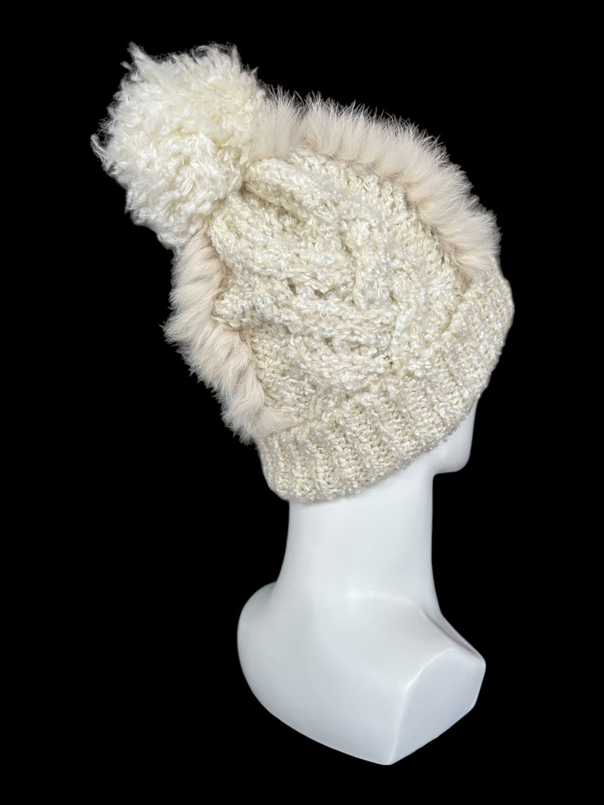 Japanese Brand × Kapital × Vintage Japanese Punk Bondage Style knitt Fur Beanie Hats🎌☠️☠️ Size ONE SIZE - 3 Thumbnail
