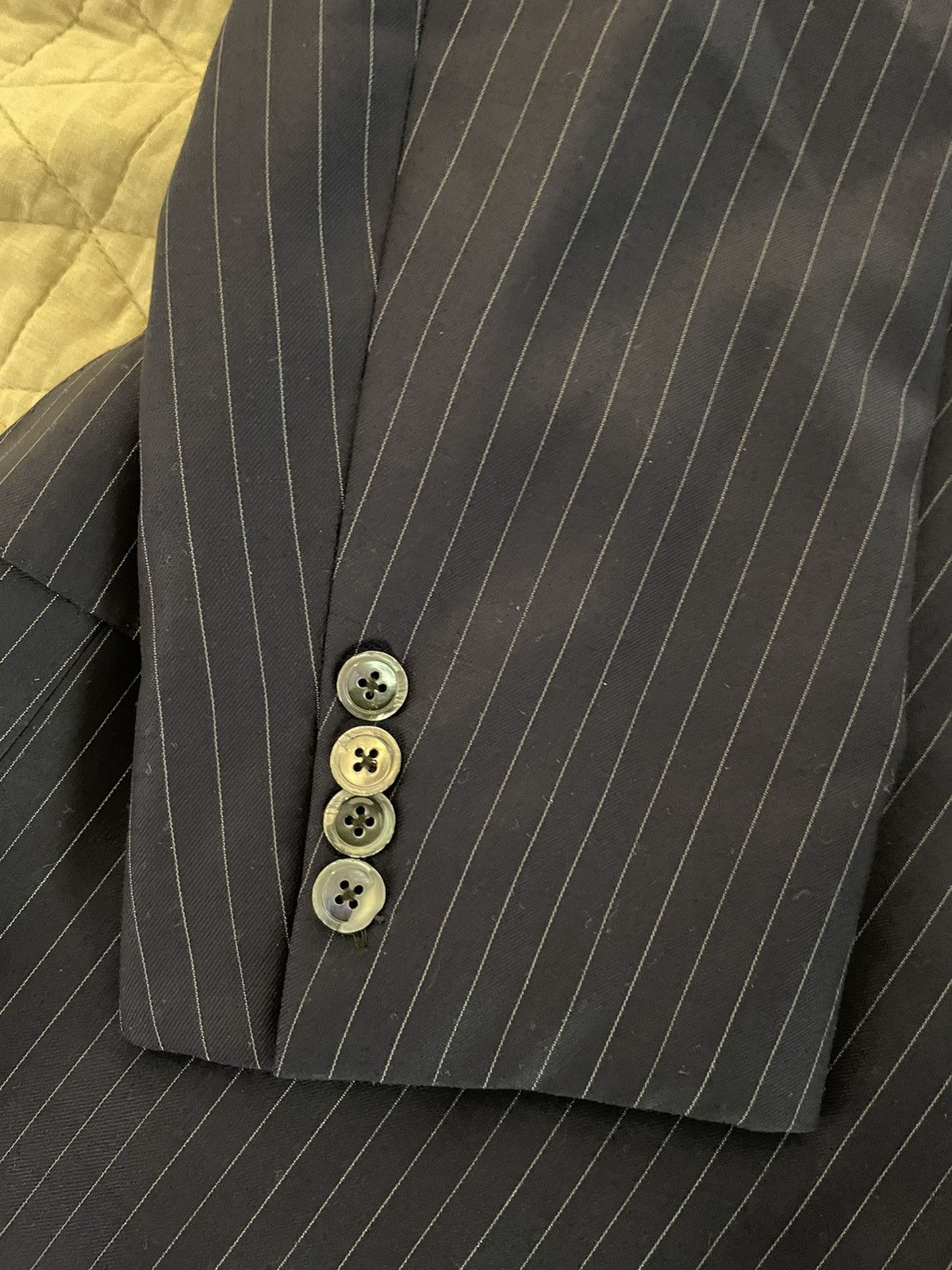 Isaia Base S Super 130’s Pinstripe Suit Jacket Size 42R - 8 Thumbnail
