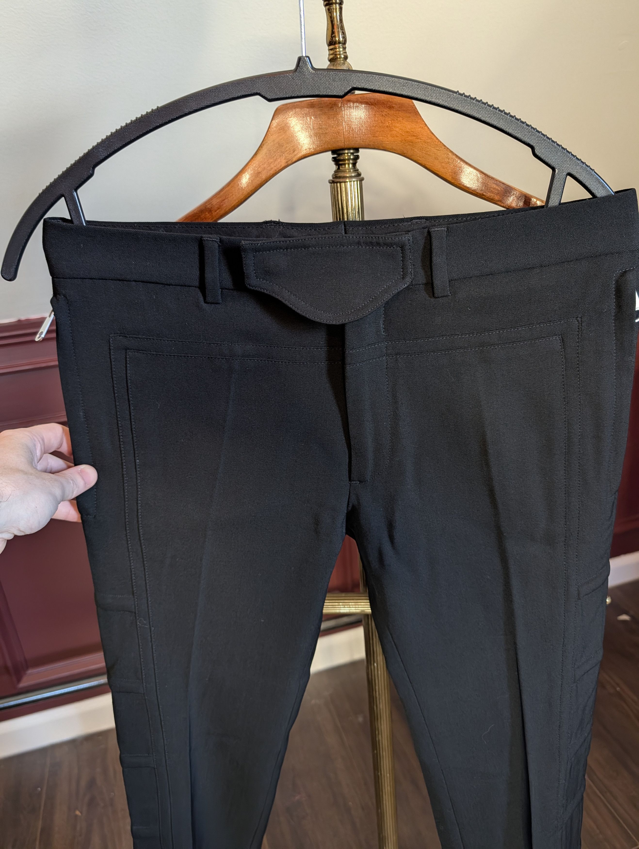 Dior FW 2008 KVA ridged side cummerbund runway pants 44 Size US 29 - 3 Thumbnail