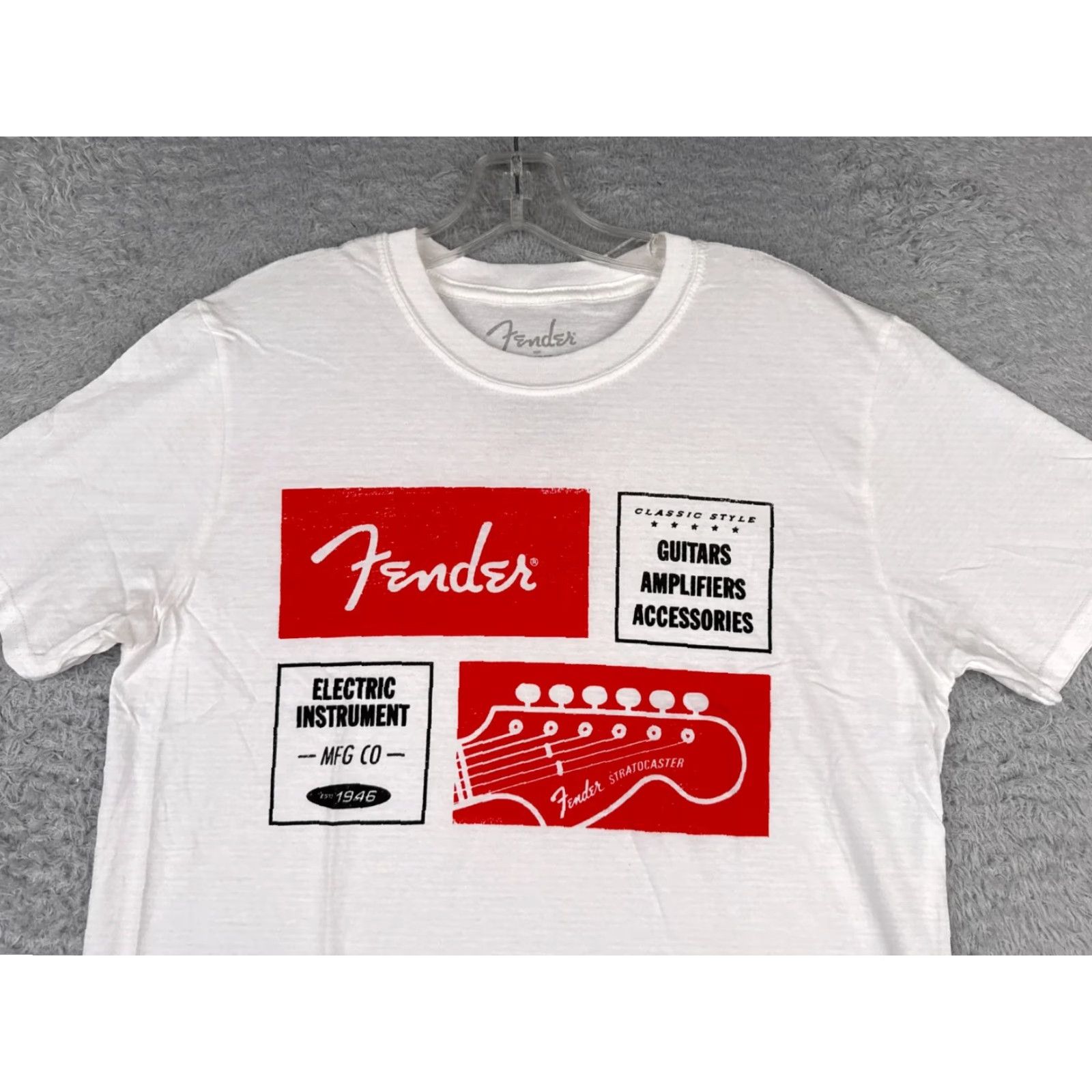 Fender Fender Shirt Men Medium White Red 1964 Stratocaster 100% Cotton NEW T-Shirt Mens Short Sleeve Crew Neck Jersey Size US M / EU 48-50 / 2 - 4 Thumbnail