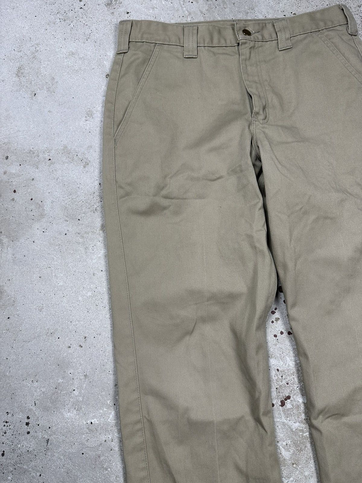 Carhartt × Vintage Vintage 90s Carhartt OG Workwear Beige Distressed Pants Size US 33 - 7 Thumbnail