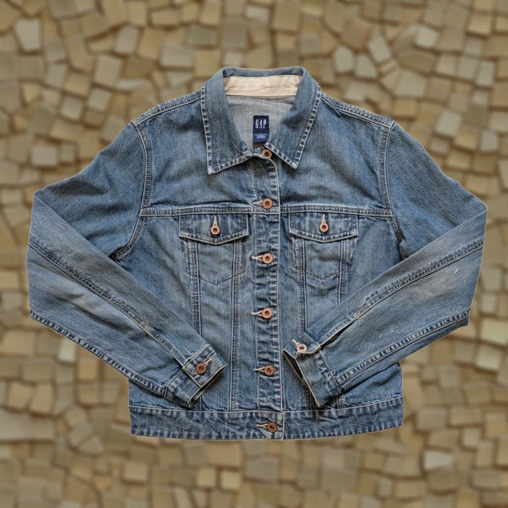 Gap VINTAGE GAP JEANS JACKET BLUE 100% COTTON DENIM CLASSIC RETRO Y2K 2000 WOMENs SZ M Size 32" / US 10 / IT 46 - 1 Thumbnail