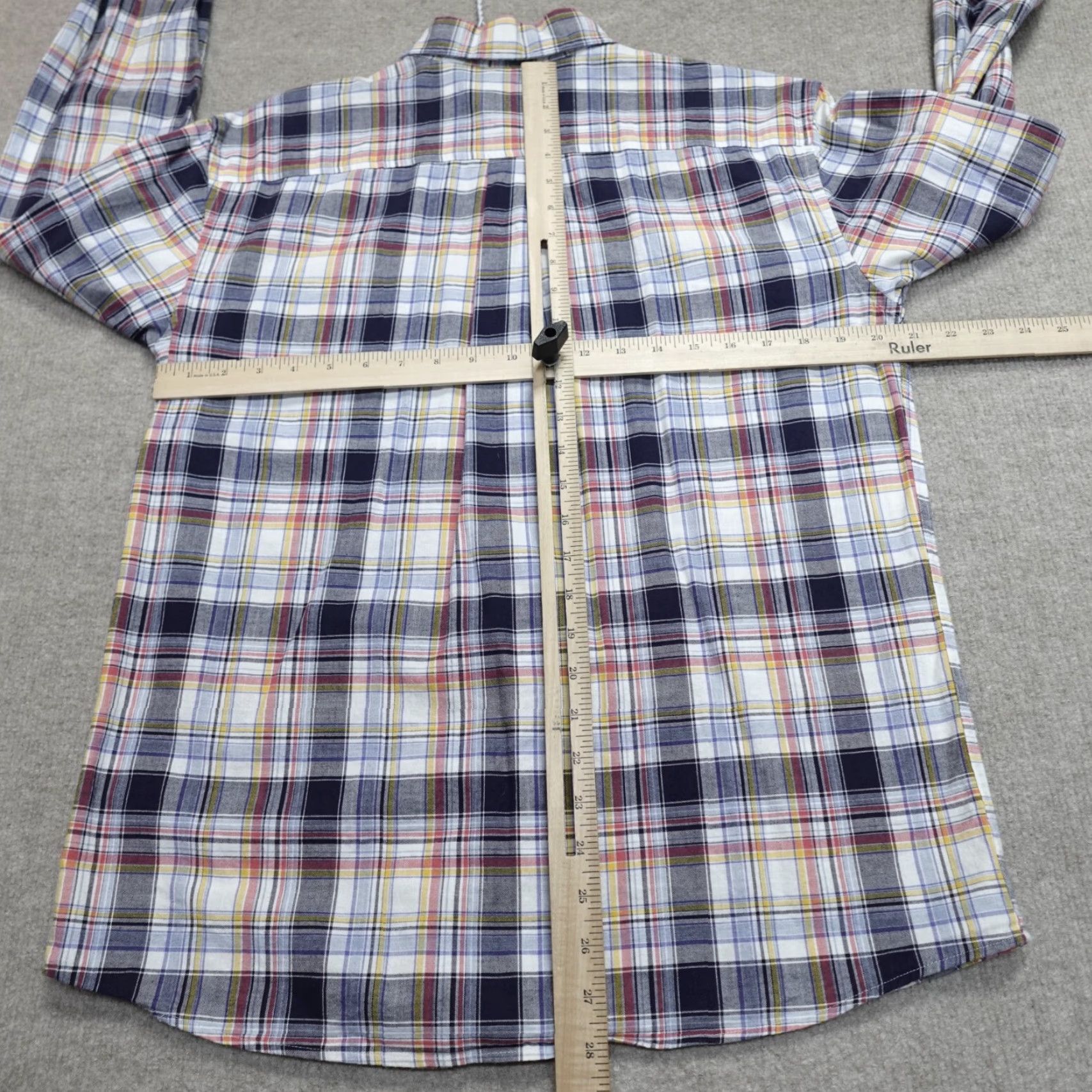 johnnie-O johnnie-O Shirt Medium Blue Windowpane Plaid Button-Down Oxford 100% Cotton Size US M / EU 48-50 / 2 - 5 Thumbnail