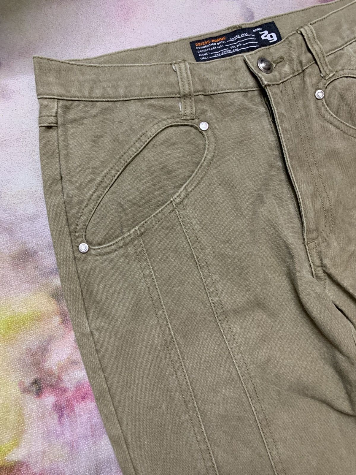 291295=Homme Flare Canvas Cyberpunk Gimmick Pants Size US 30 / EU 46 - 3 Thumbnail