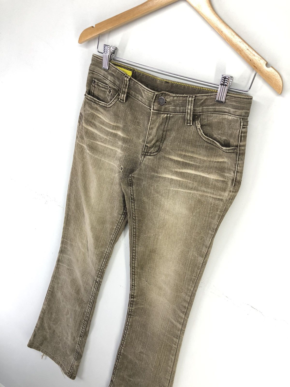 Japanese Brand Vintage Pavarotti Vary Jean Faded Brown Flare Bootcut Jeans Size 27" / US 4 / IT 40 - 4 Thumbnail