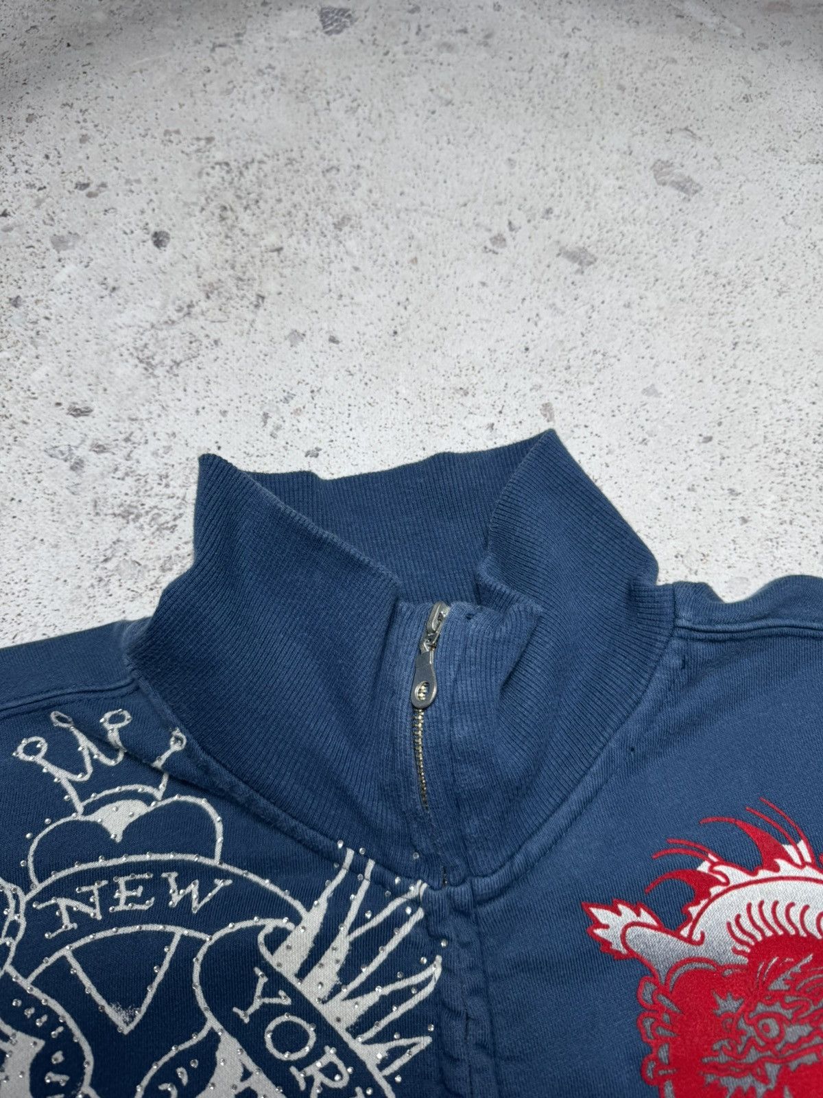 Christian Audigier × Ed Hardy × Vintage Vintage Ed Hardy Big Logo Chrome Hearts Style Zip Hoodie Size US XL / EU 56 / 4 - 8 Thumbnail